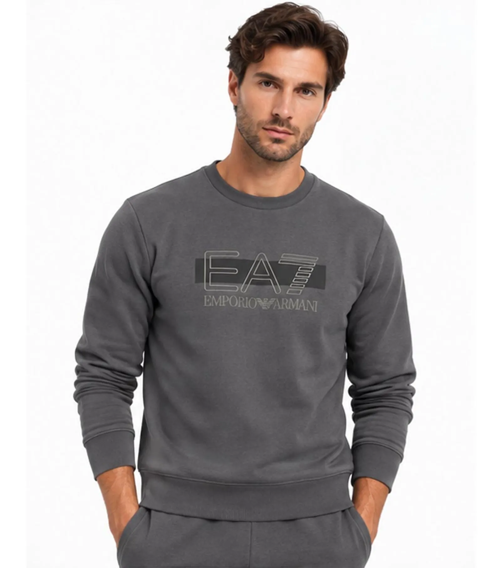 Ea7 Felpa Visibility Grigio 7M002425Af10377 191199