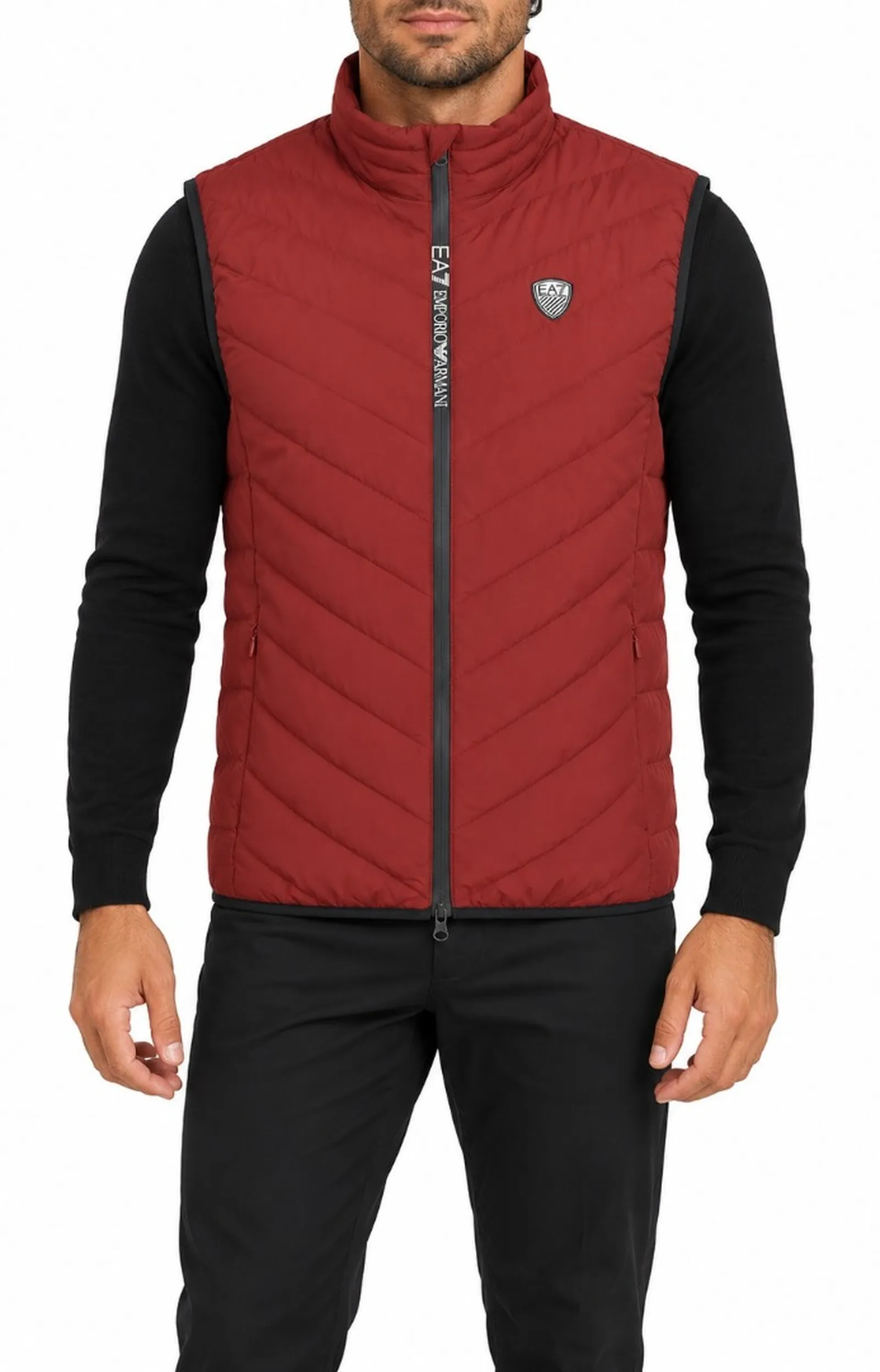 Ea7 Gilet Packable Premium Shield Rosso 8Npq02Pne1Z 198759