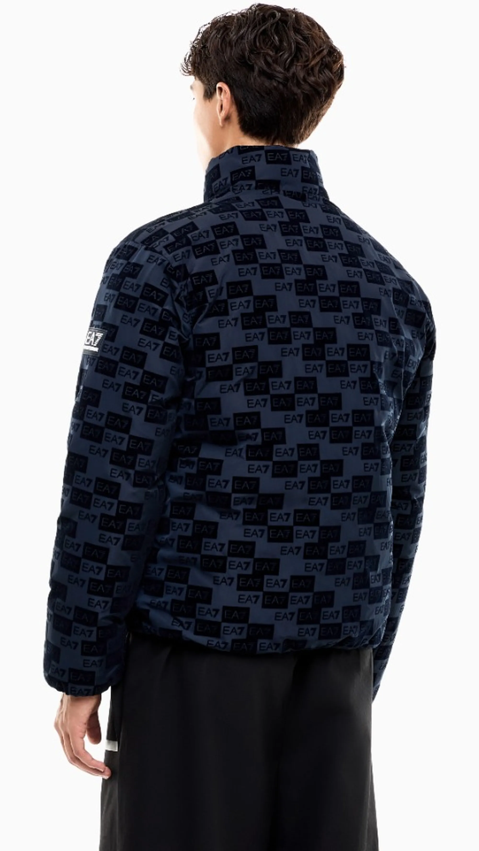 Ea7 B'Monogram Velvet Bomber Jacket' Blu 7M002389Af26931 191136