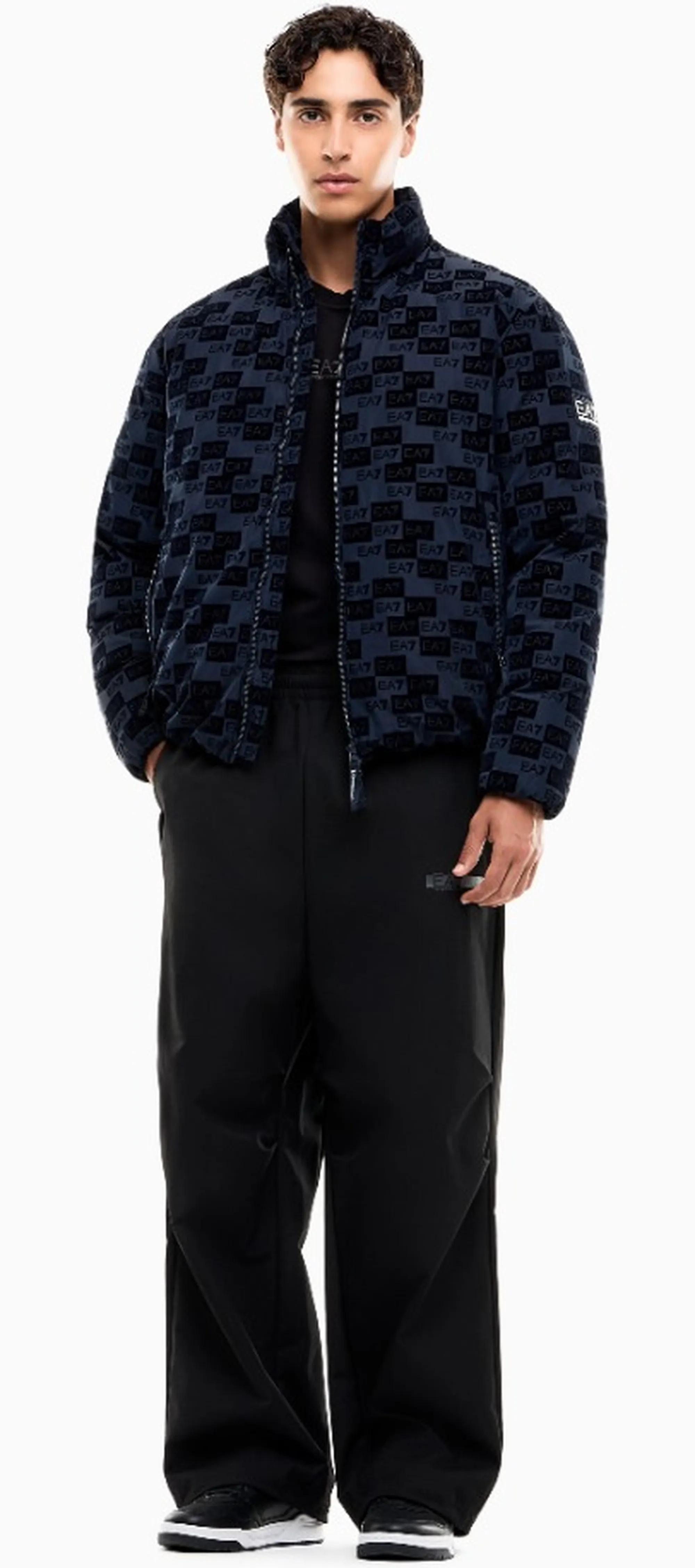 Ea7 B'Monogram Velvet Bomber Jacket' Blu 7M002389Af26931 191138