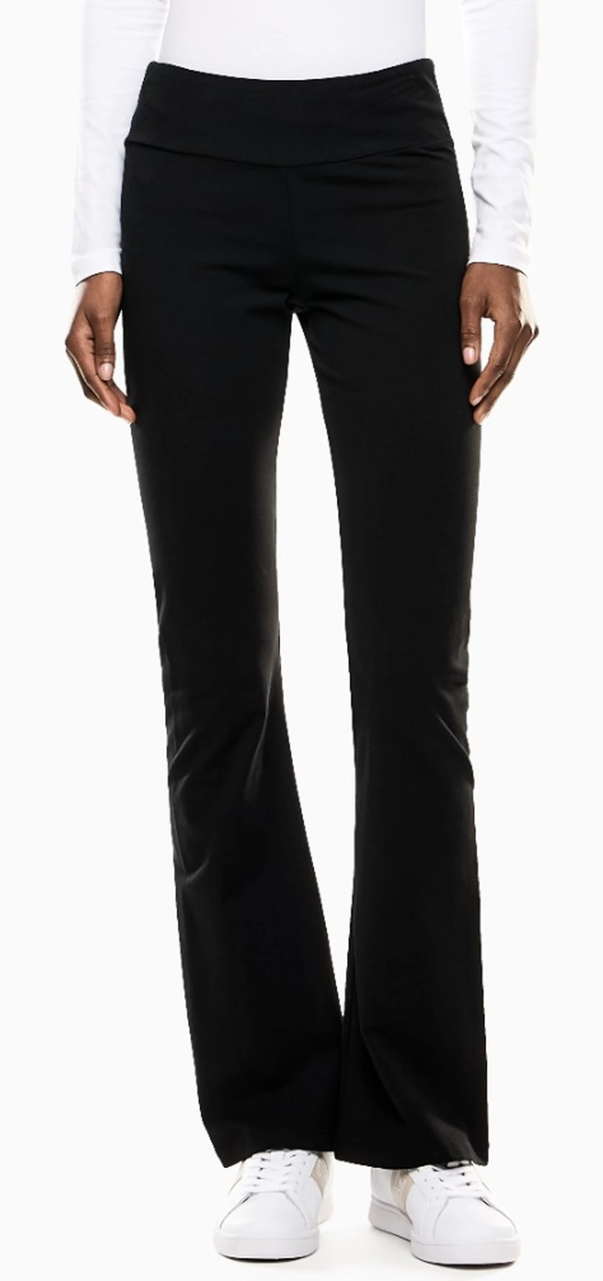 Ea7 Leggins Bootcut In Cotone A Vita Alta Nero 7W000460Af12484 190843