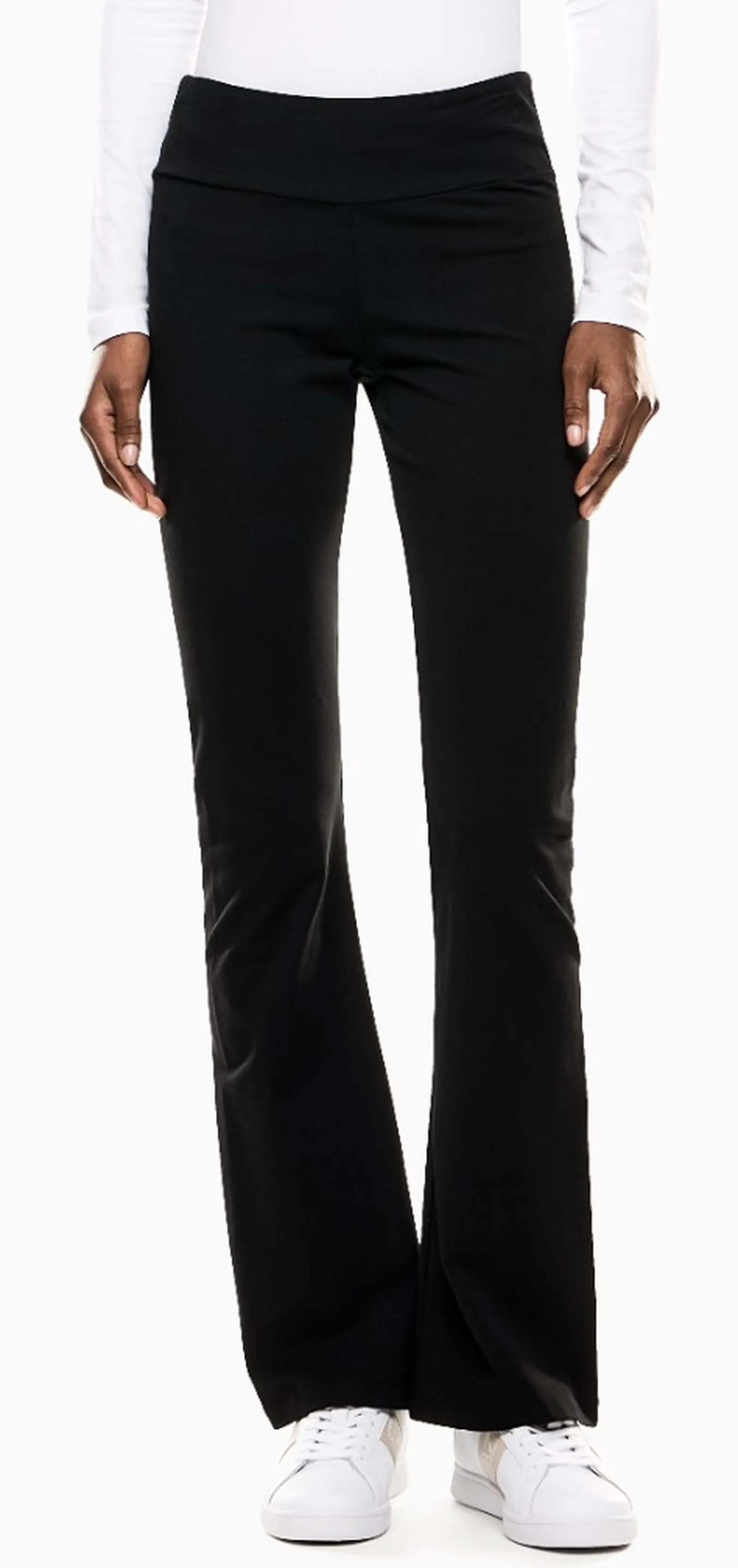 Ea7 Leggins Bootcut In Cotone A Vita Alta Nero 7W000460Af12484 190843