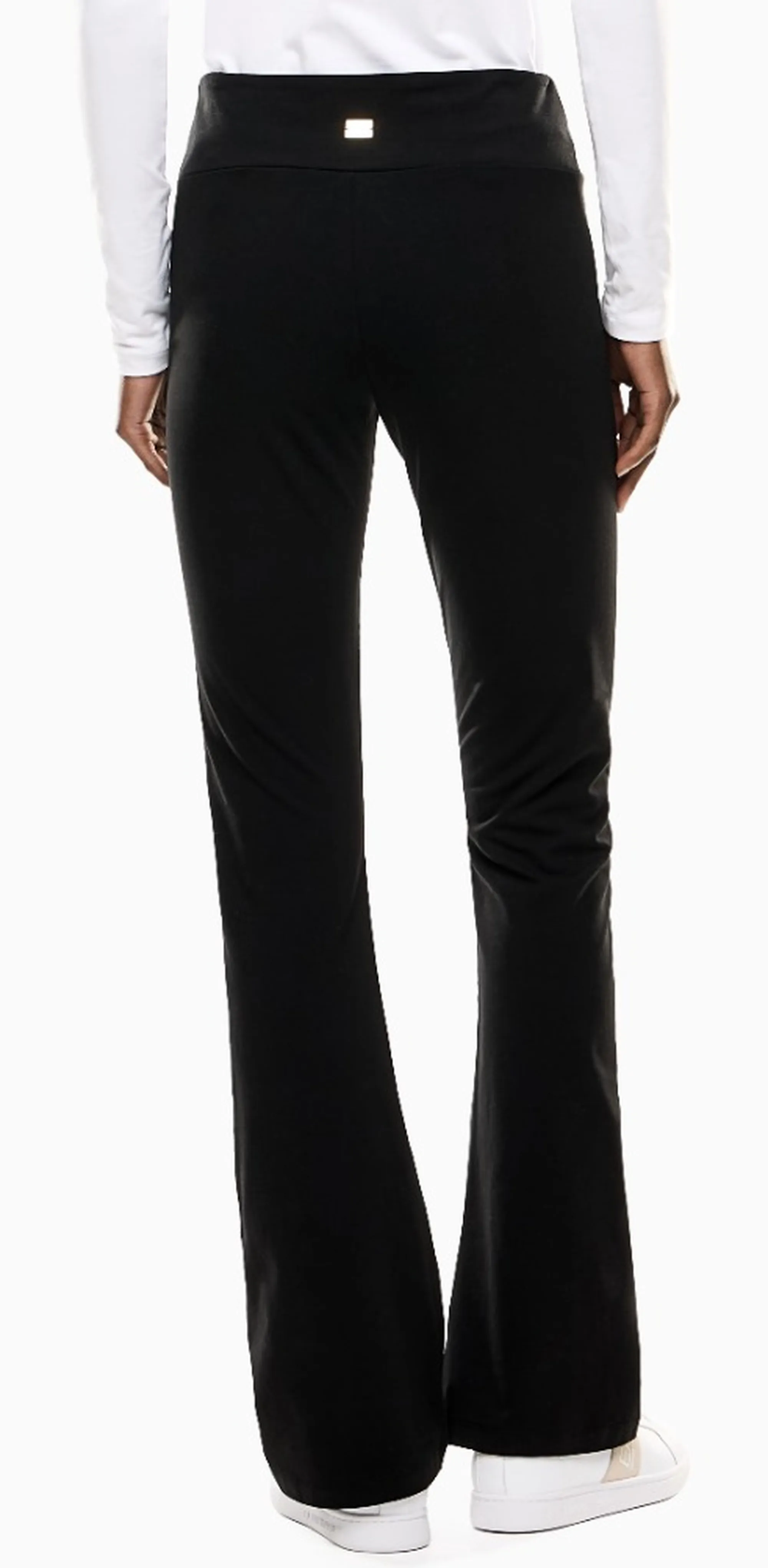 Ea7 Leggins Bootcut In Cotone A Vita Alta Nero 7W000460Af12484 190845