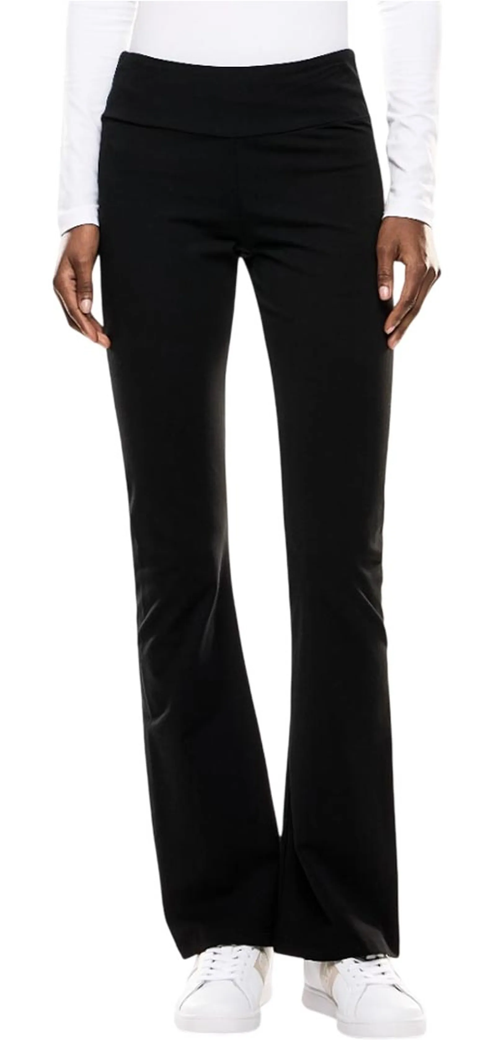 Ea7 Leggins Bootcut In Cotone A Vita Alta Nero 7W000460Af12484 195890