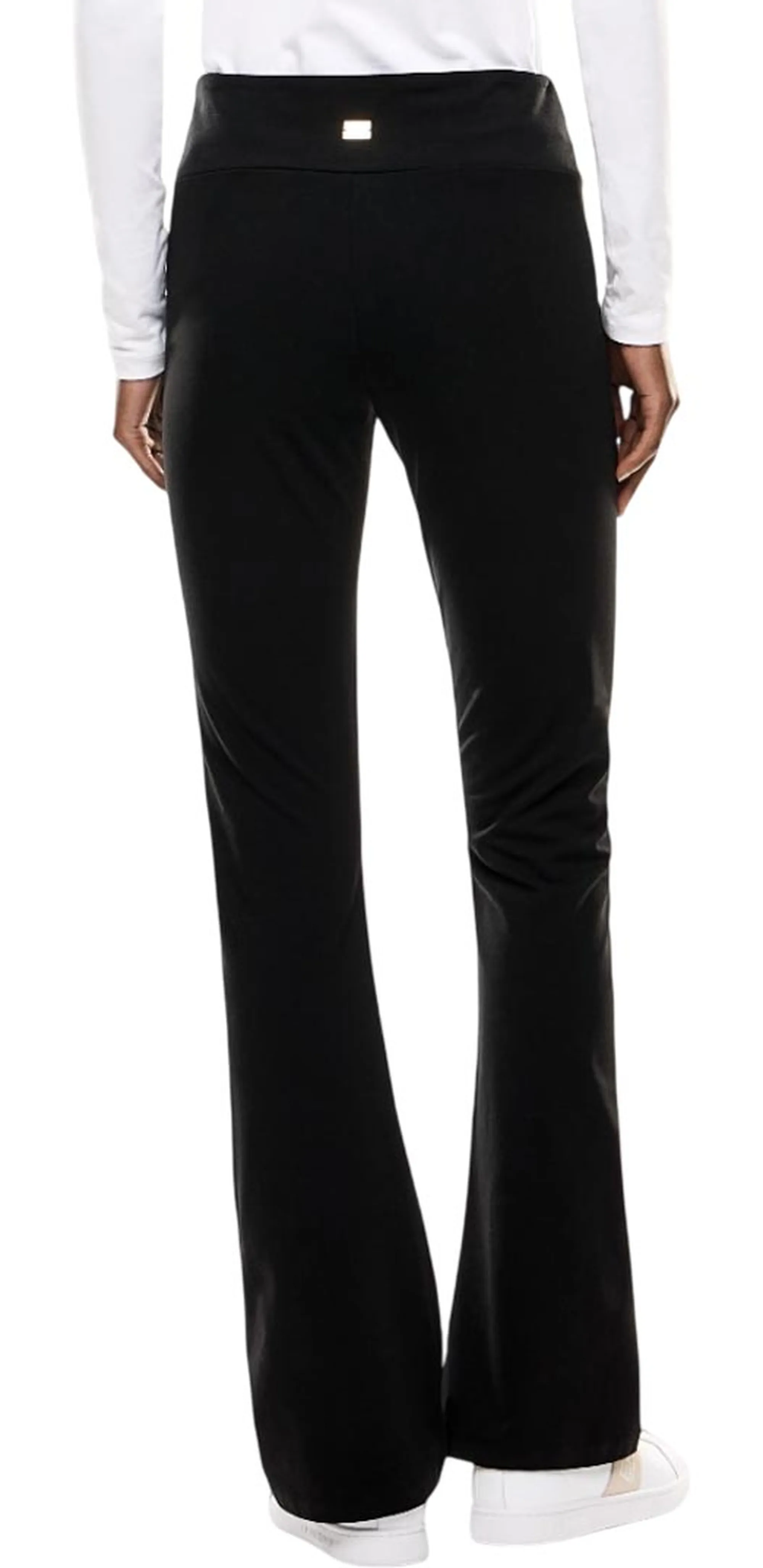 Ea7 Leggins Bootcut In Cotone A Vita Alta Nero 7W000460Af12484 195891