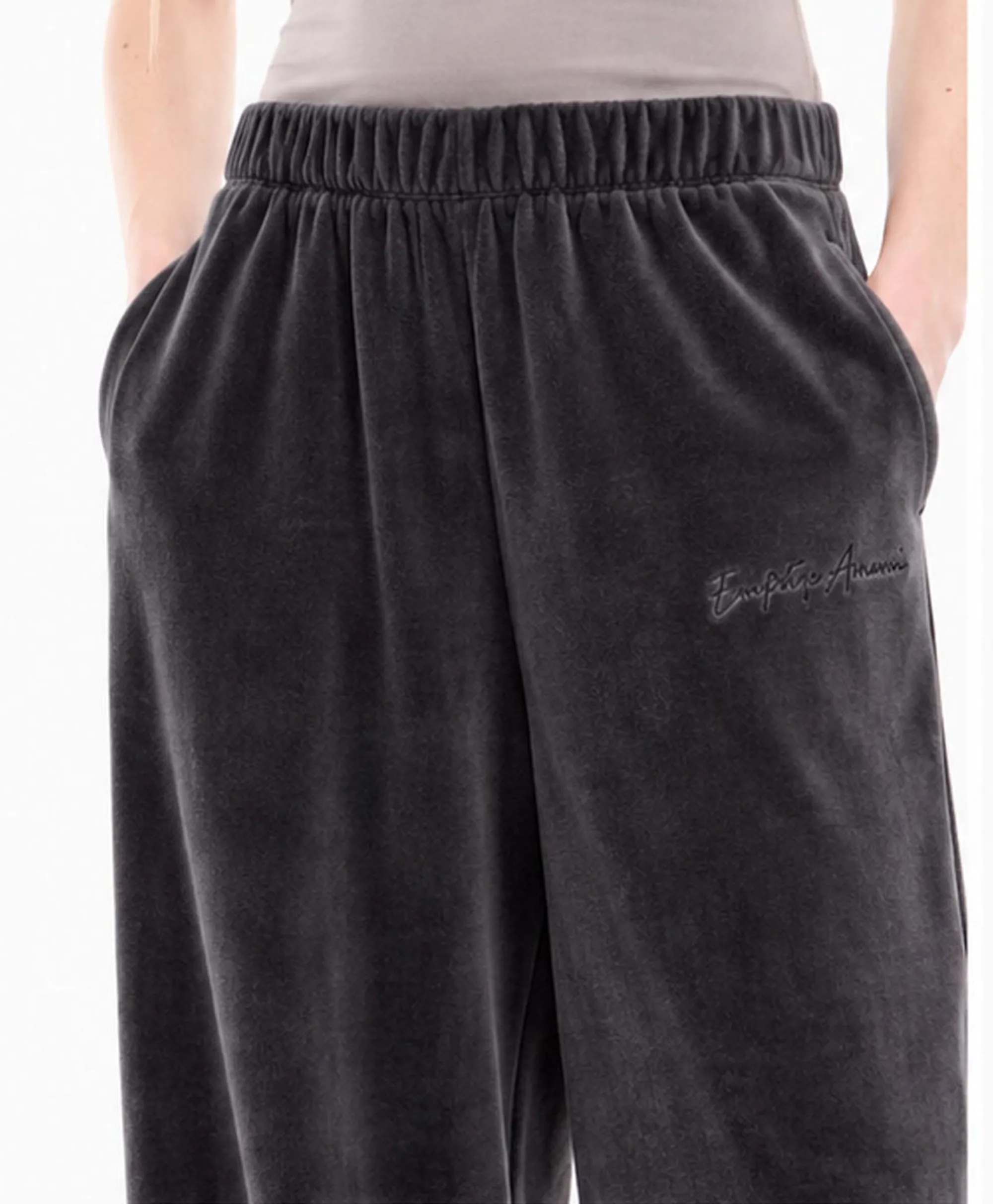 Ea7 Pantalone Athletic Velour Grigio 7W001433Af26044 190925
