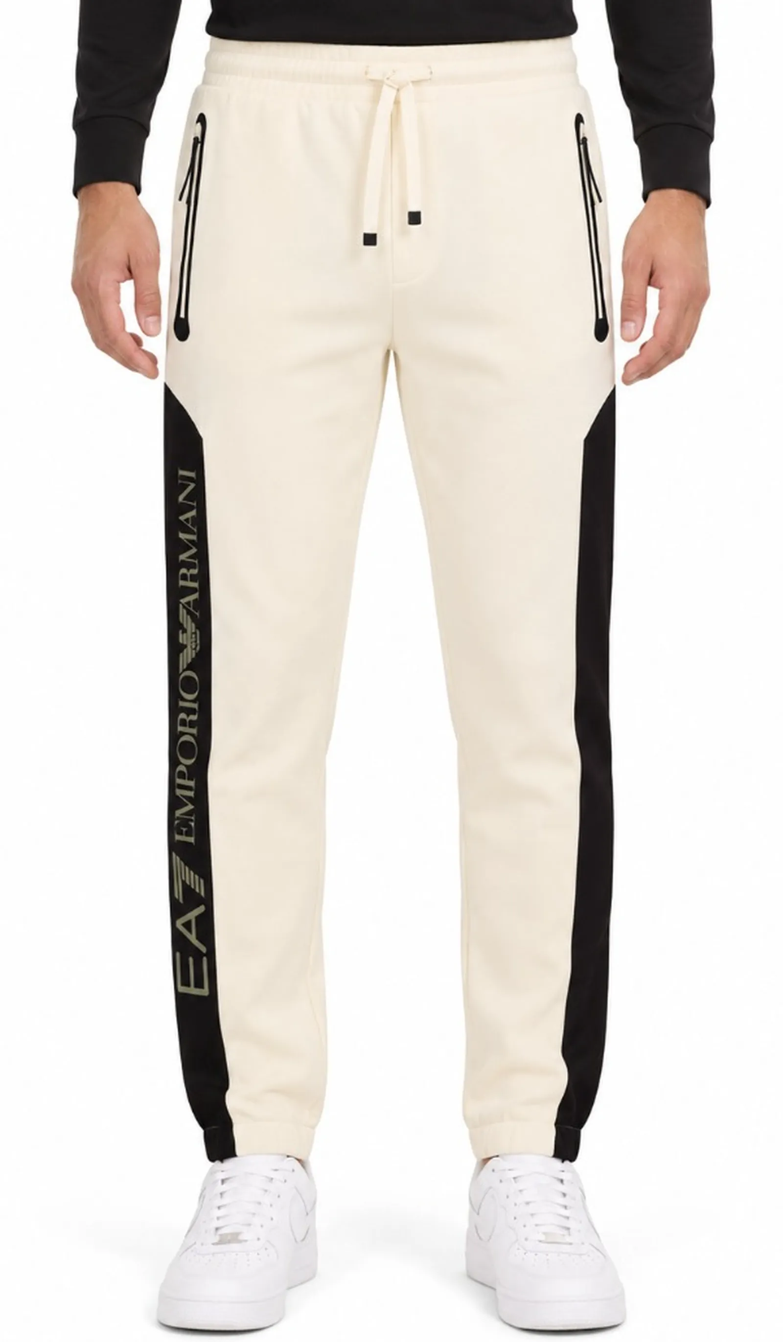 Ea7 Pantalone Jogger Athletic Colour Block Beige 6Dpp71Pjvtz 199092
