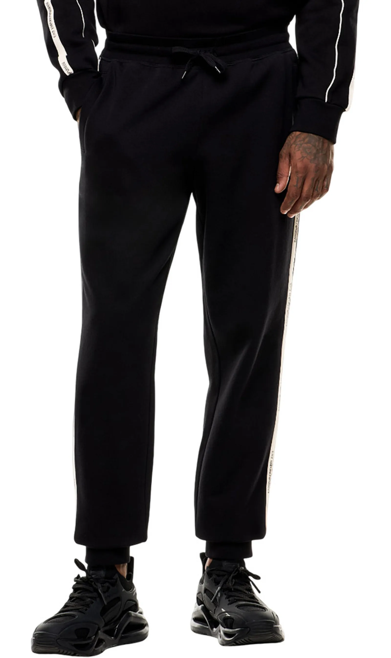Ea7 Pantalone Jogger In Misto Cotone Nero 7M000974Af10377 161248