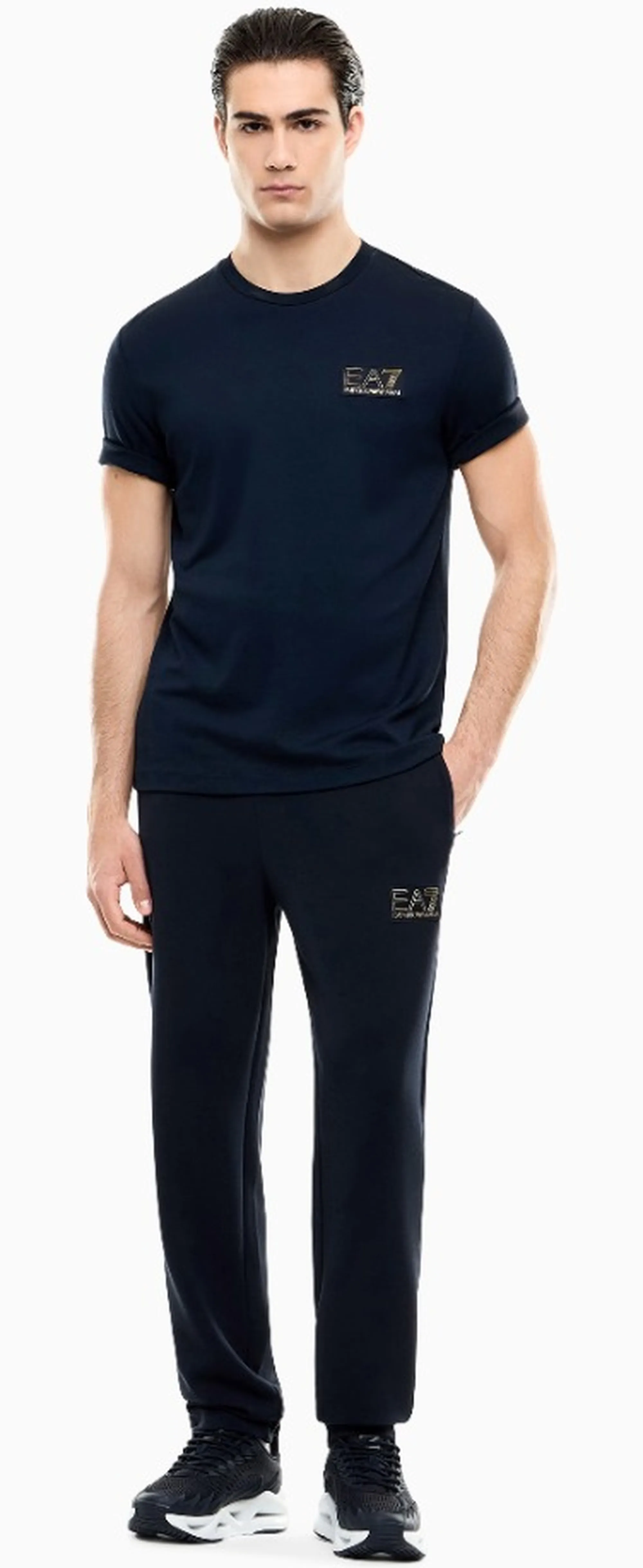 Ea7 B'Premium Label Viscose Jersey Trousers' Blu 7M002244Af26240 191104