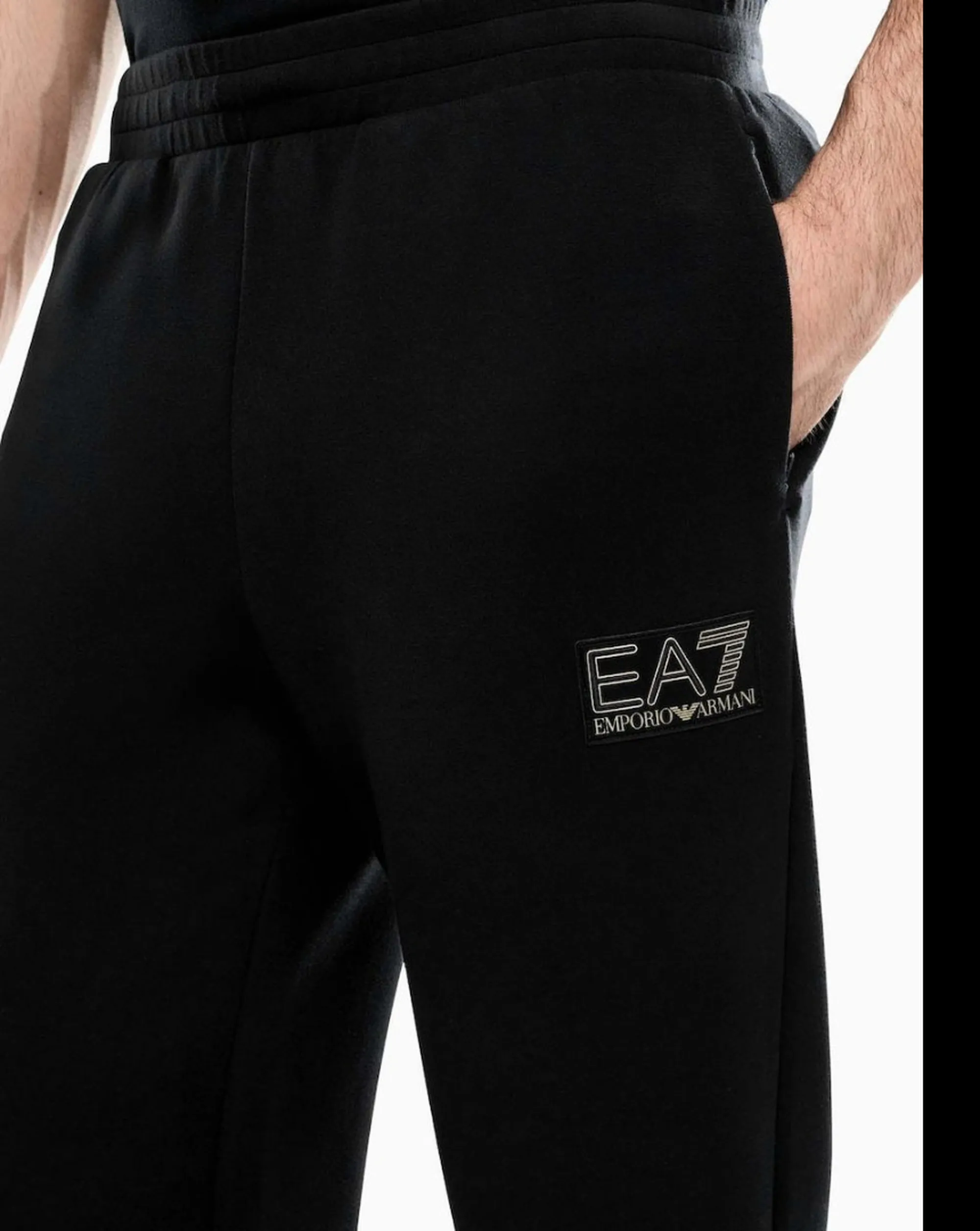 Ea7 Pantalone Premium Label In Jersey Di Viscosa Nero 7M002244Af26240 191111