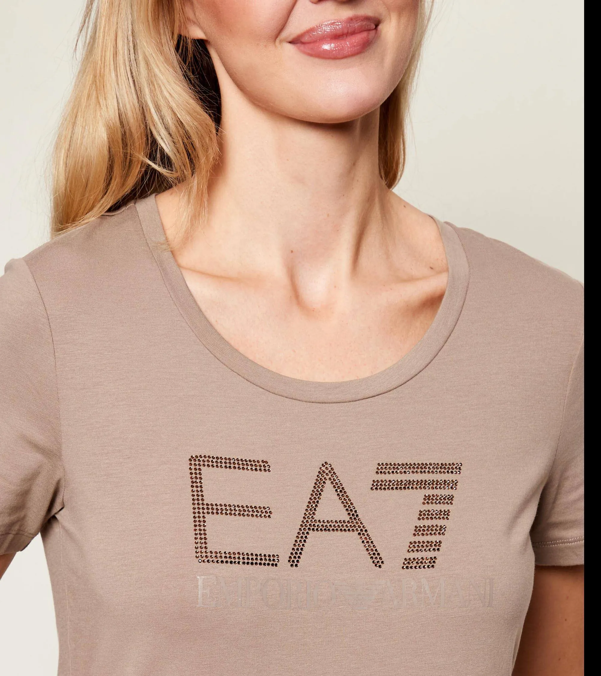 Ea7 T-Shirt Logo Series Beige 7W000536Af10373 174647