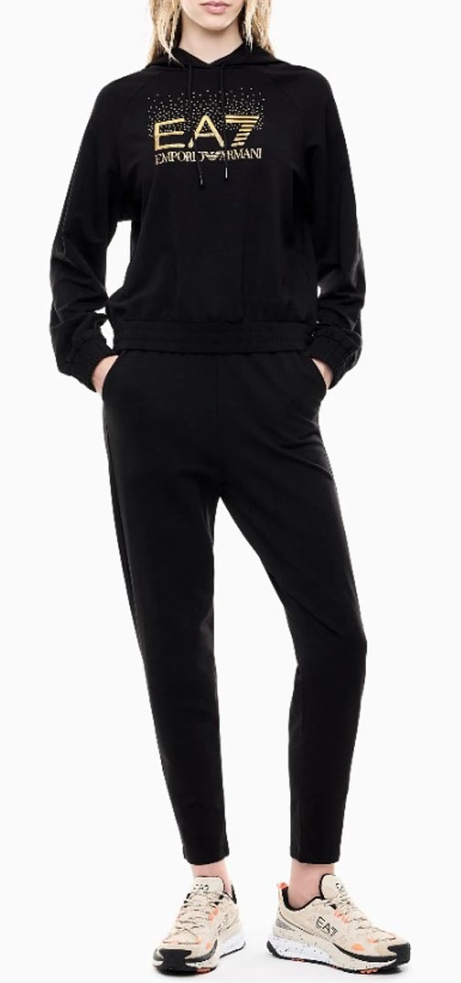 Ea7 Tuta In Cotone E Modal Nero 7W001448Af12502 195445