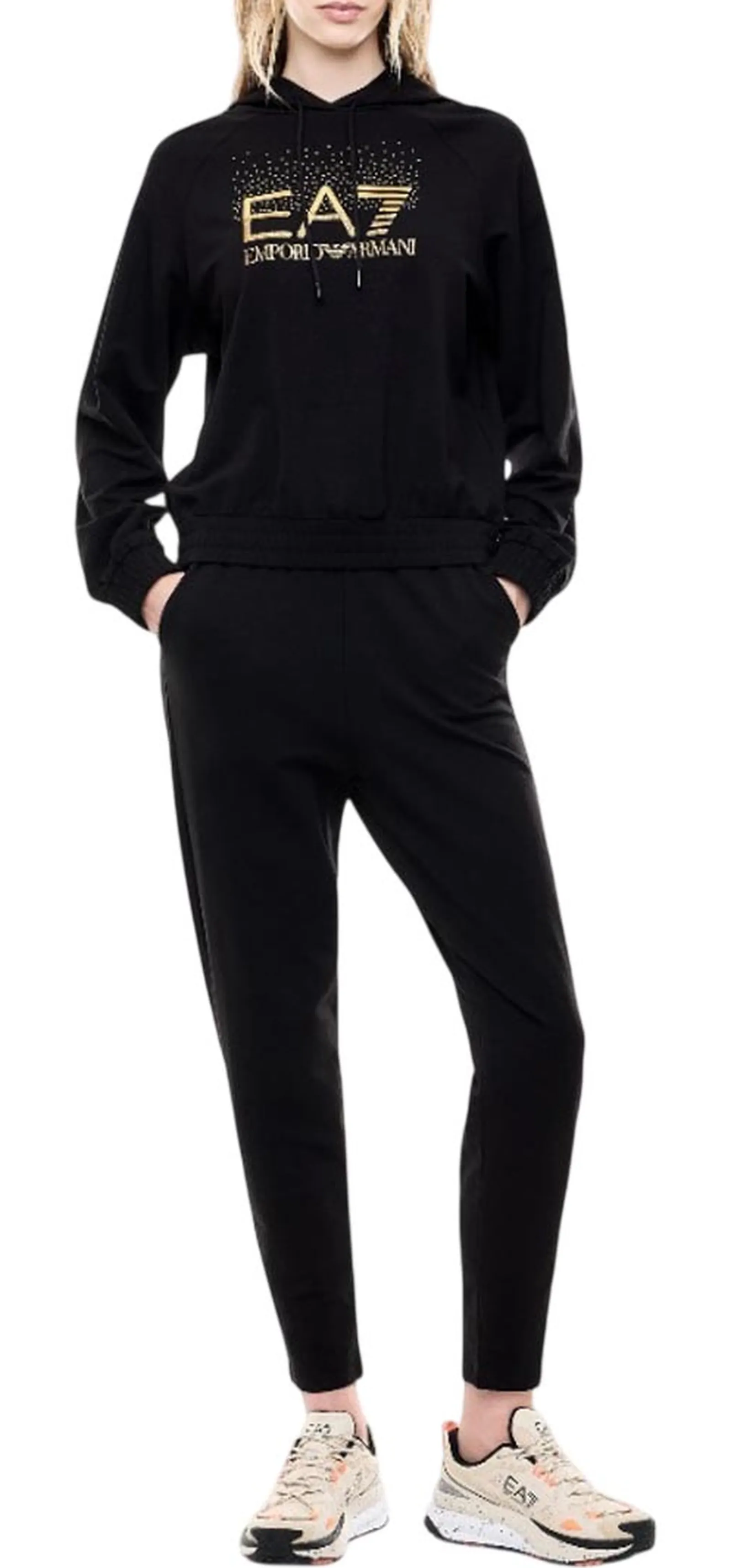 Ea7 Tuta In Cotone E Modal Nero 7W001448Af12502 195578