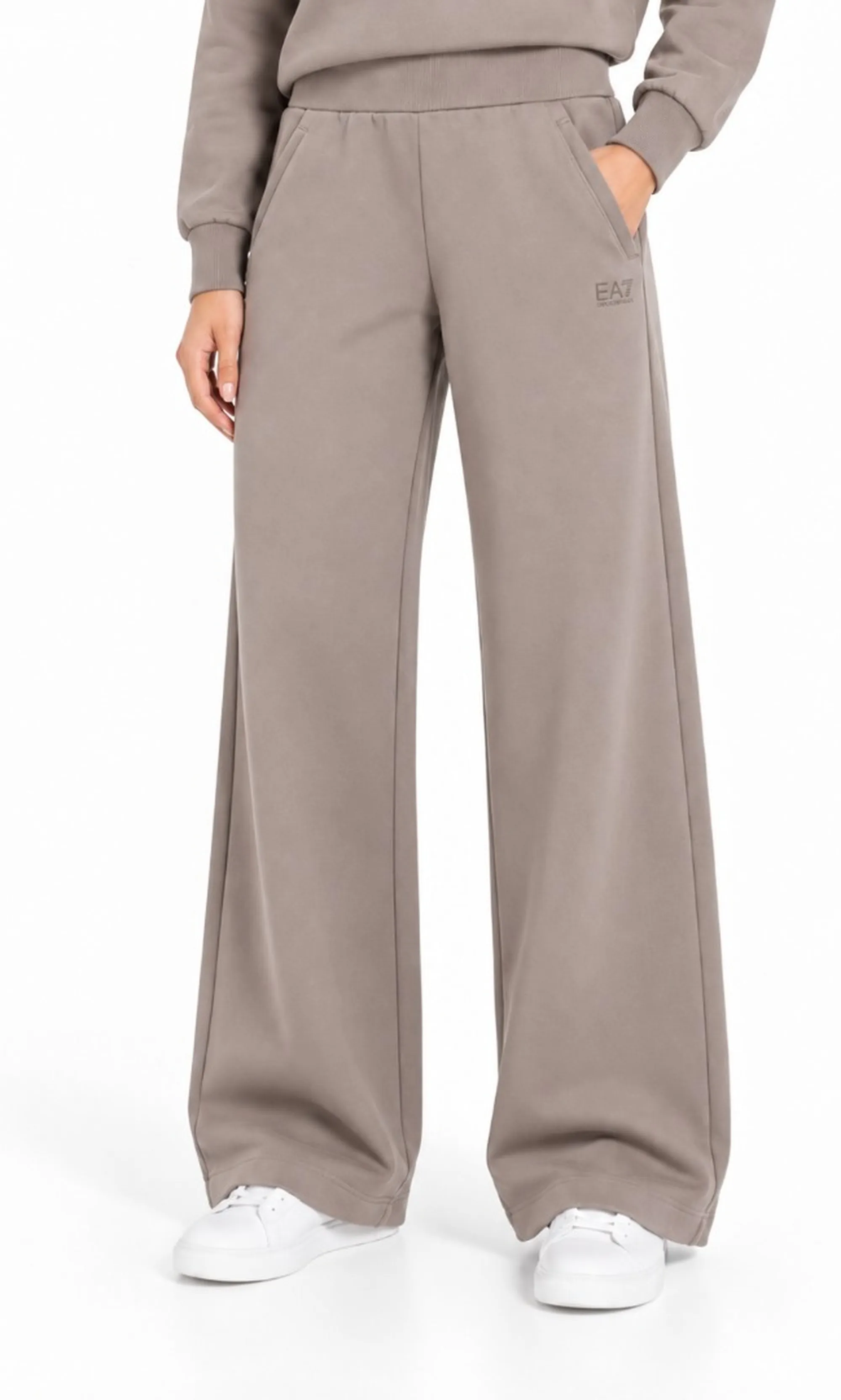 Ea7 Tuta In Jesey Di Cotone Oversize Beige 7W001407Af20758 190862