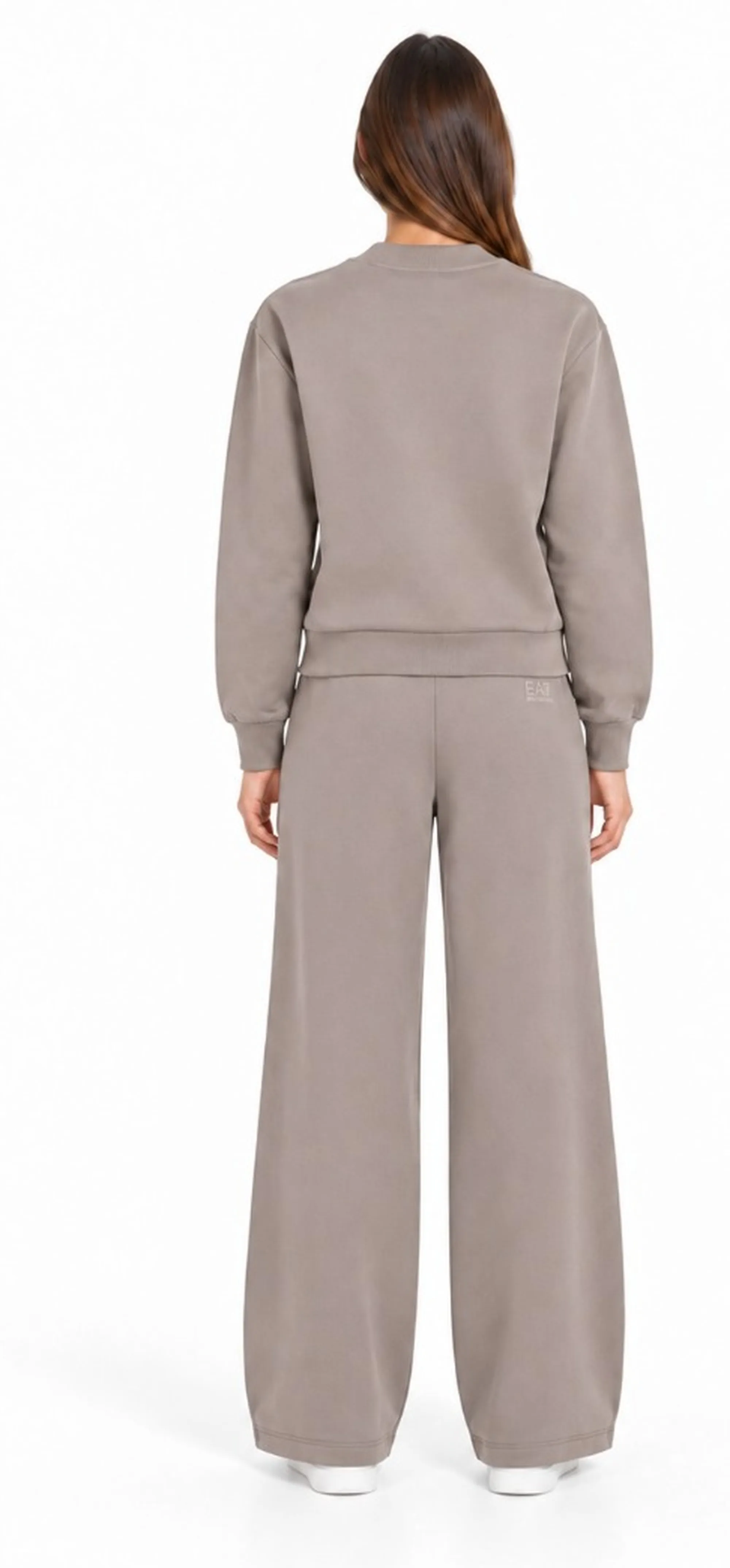 Ea7 Tuta In Jesey Di Cotone Oversize Beige 7W001407Af20758 190863