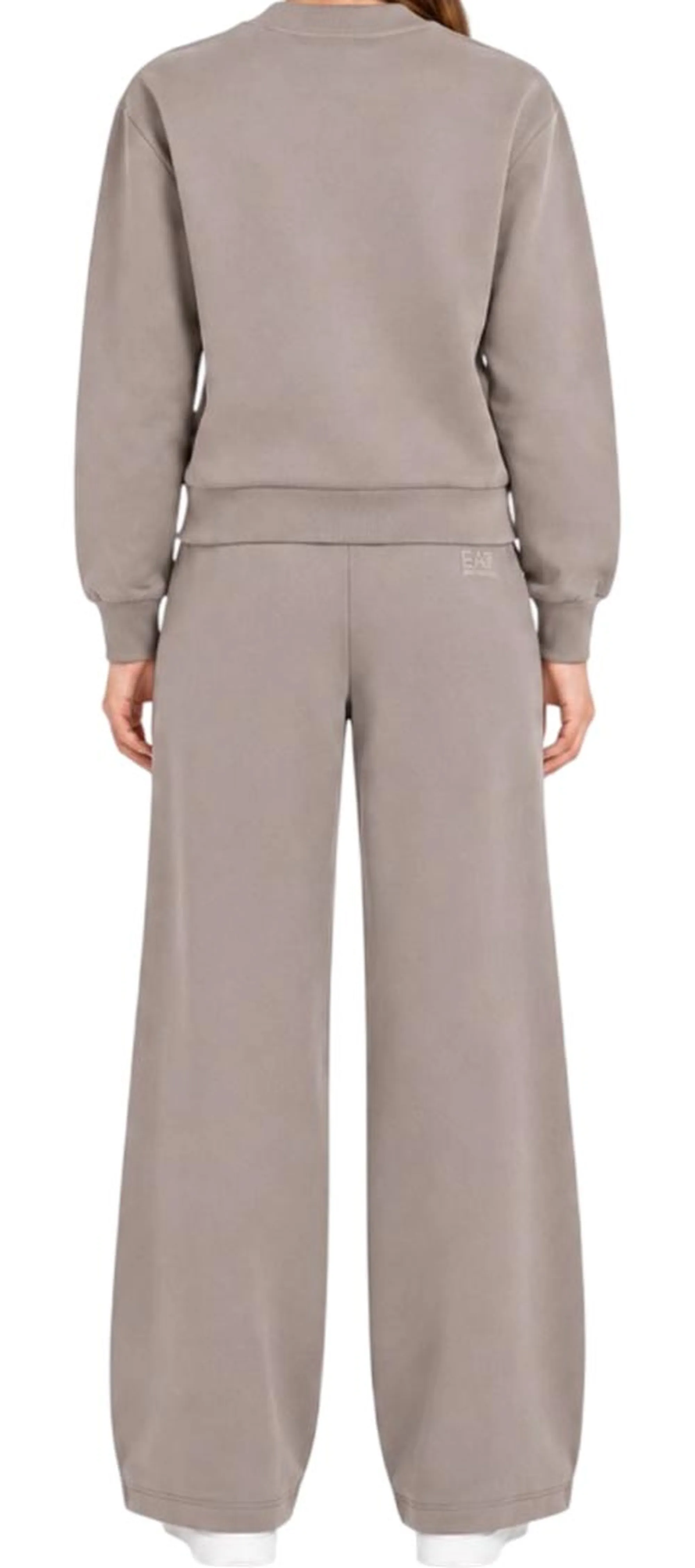 Ea7 Tuta In Jesey Di Cotone Oversize Beige 7W001407Af20758 195596