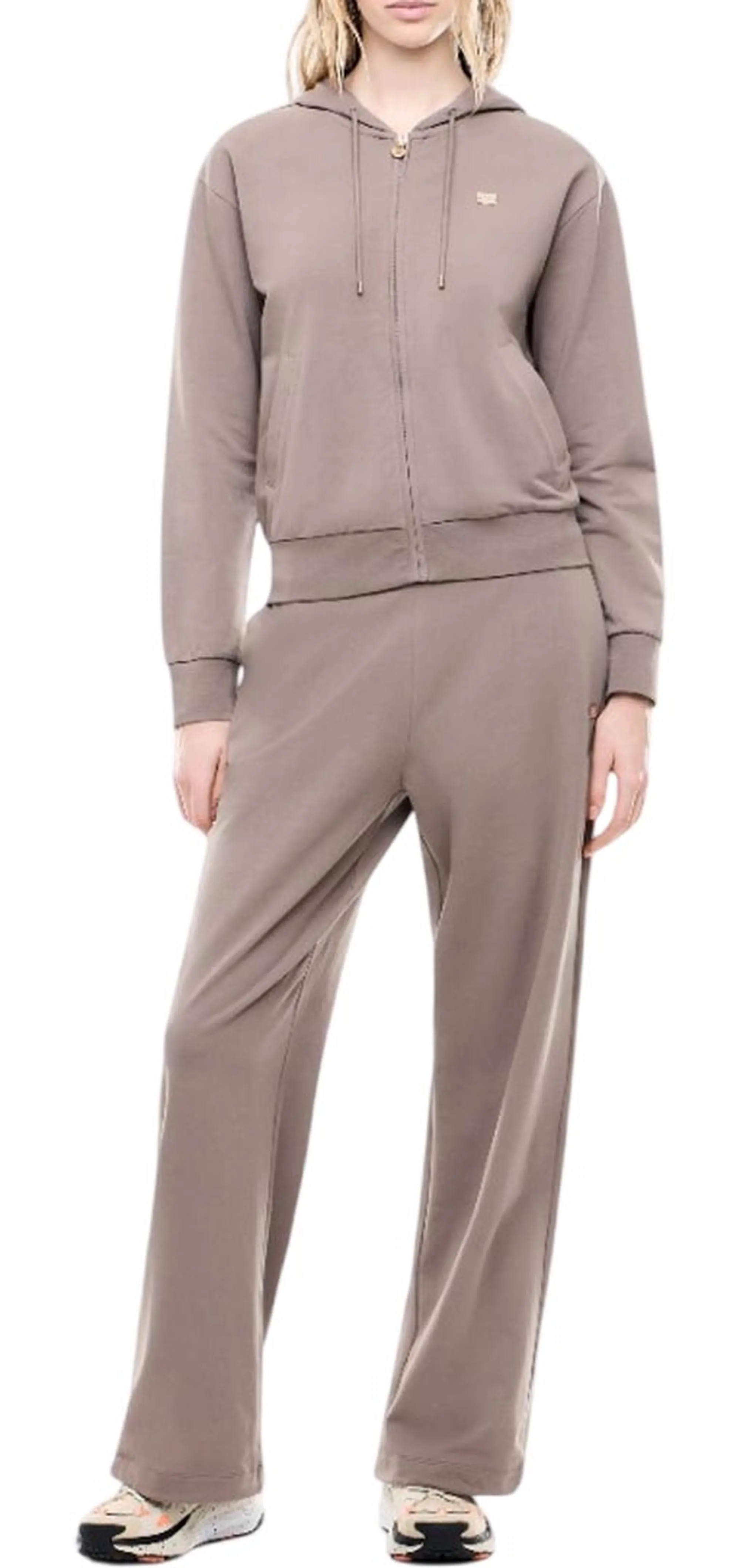 Ea7 Tuta Stretch Suite Wide Leg Beige 7W000464Af13135 195560