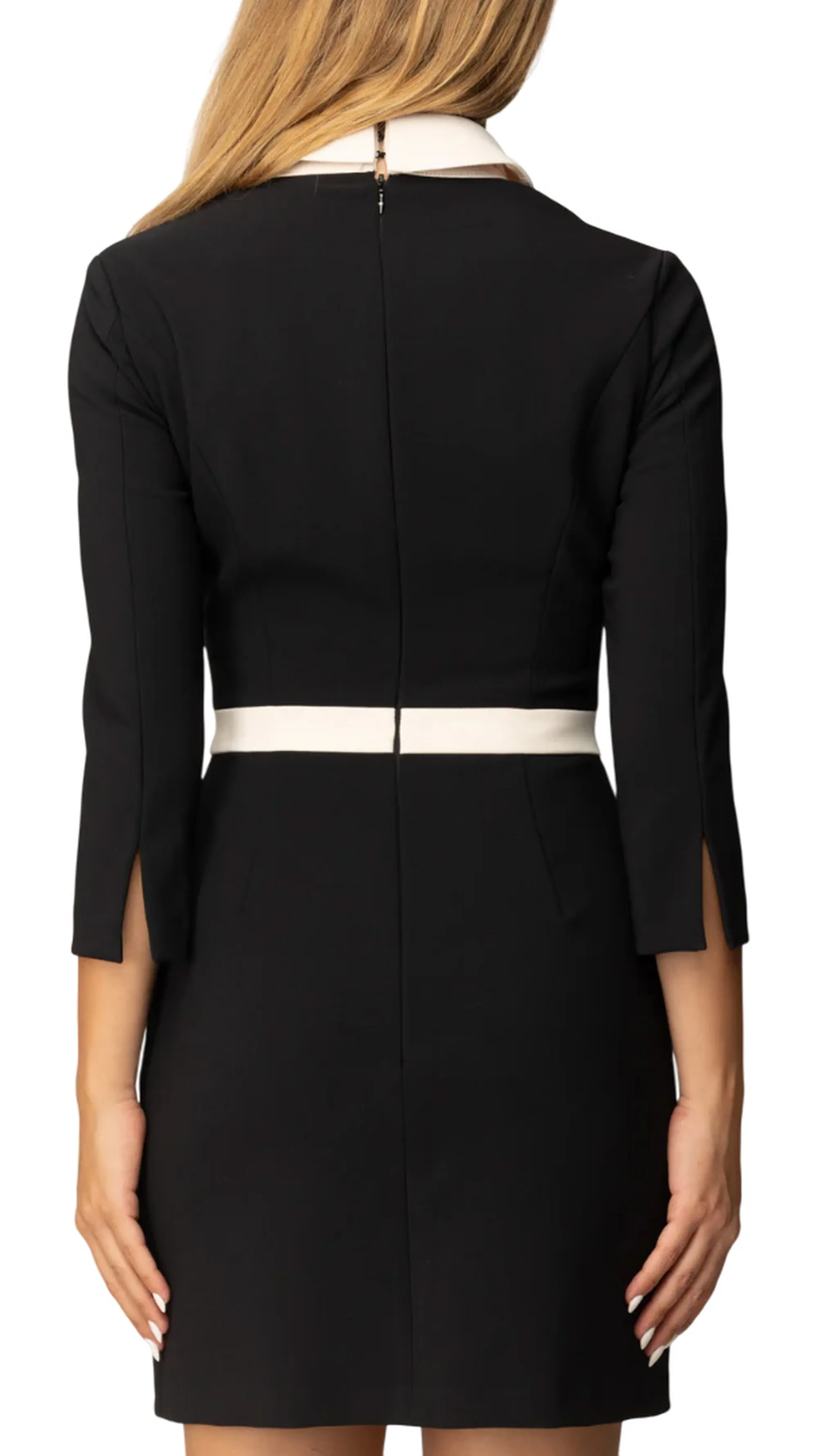 Elisabetta Franchi Abito Color Block In Doppio Crepe Abt0156E2 153771