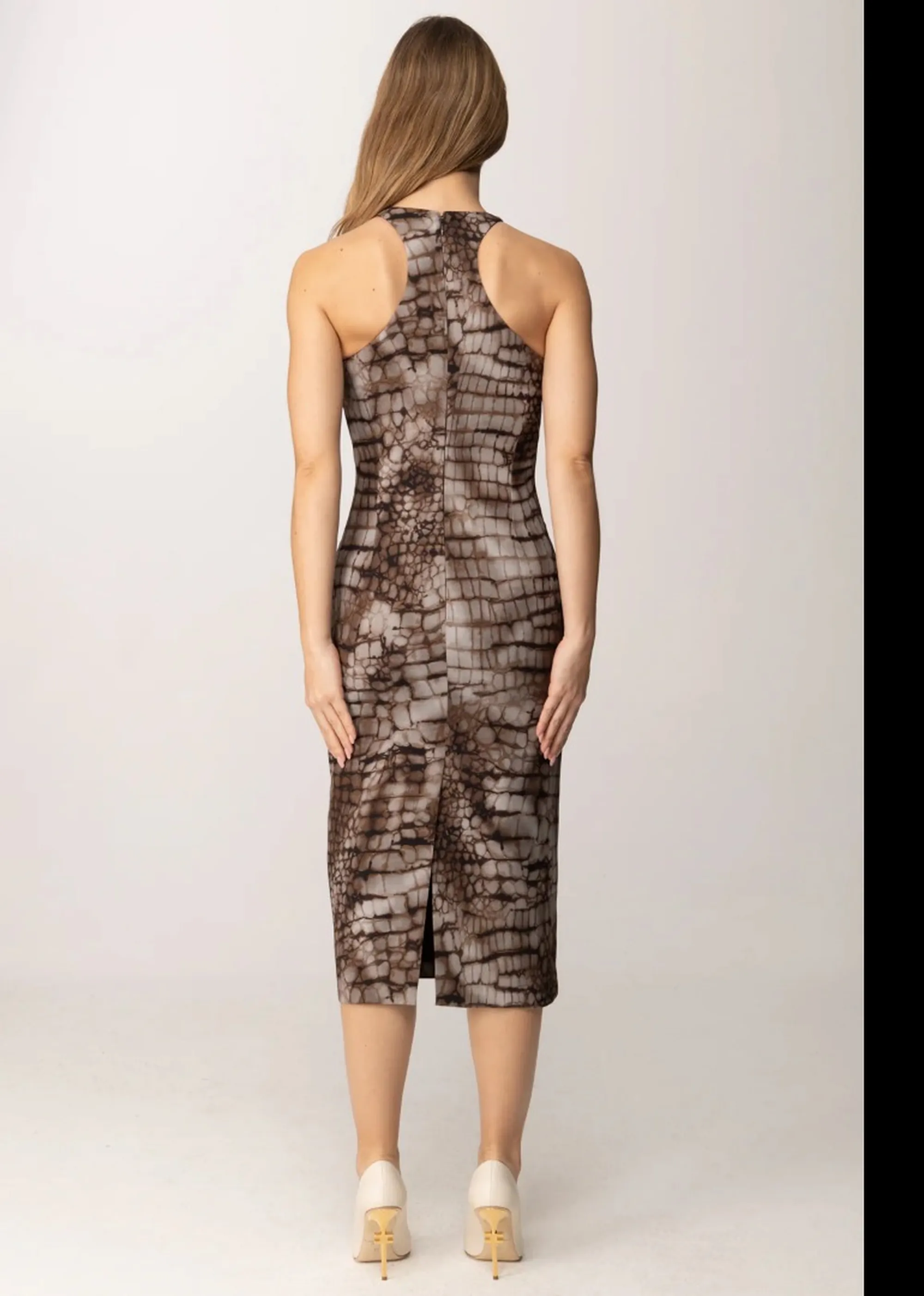 Elisabetta Franchi Abito Con Stampa Animaler Cacao Ab89161E2 171434