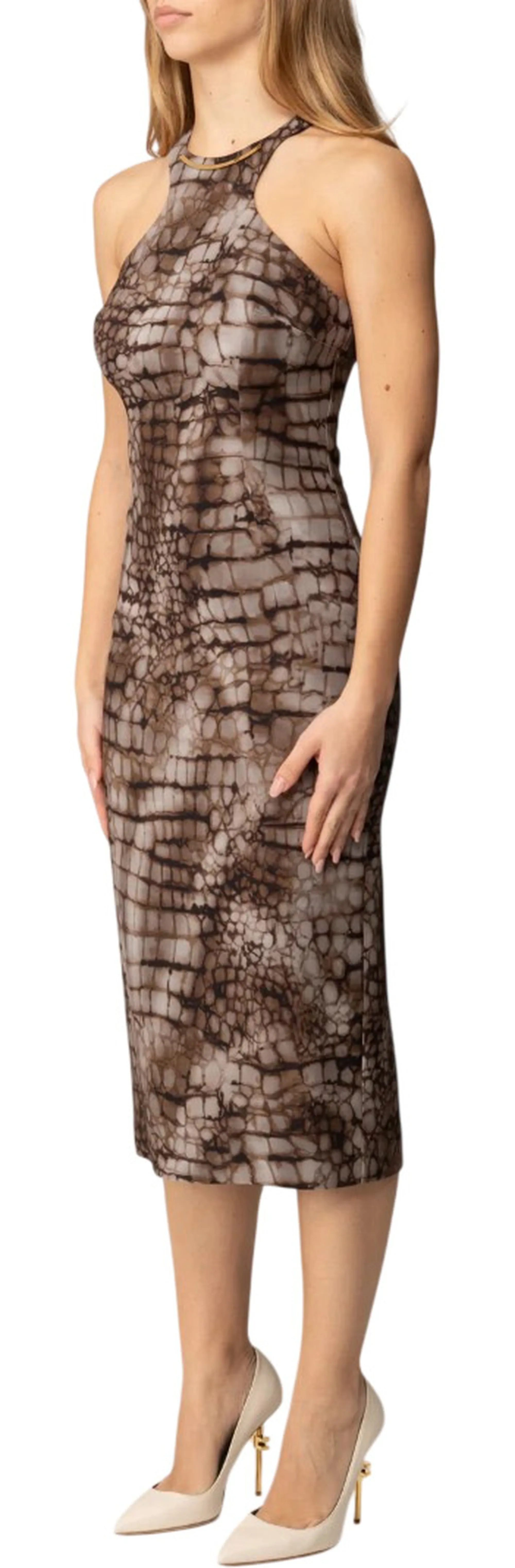 Elisabetta Franchi Abito Con Stampa Animaler Cacao Ab89161E2 178490