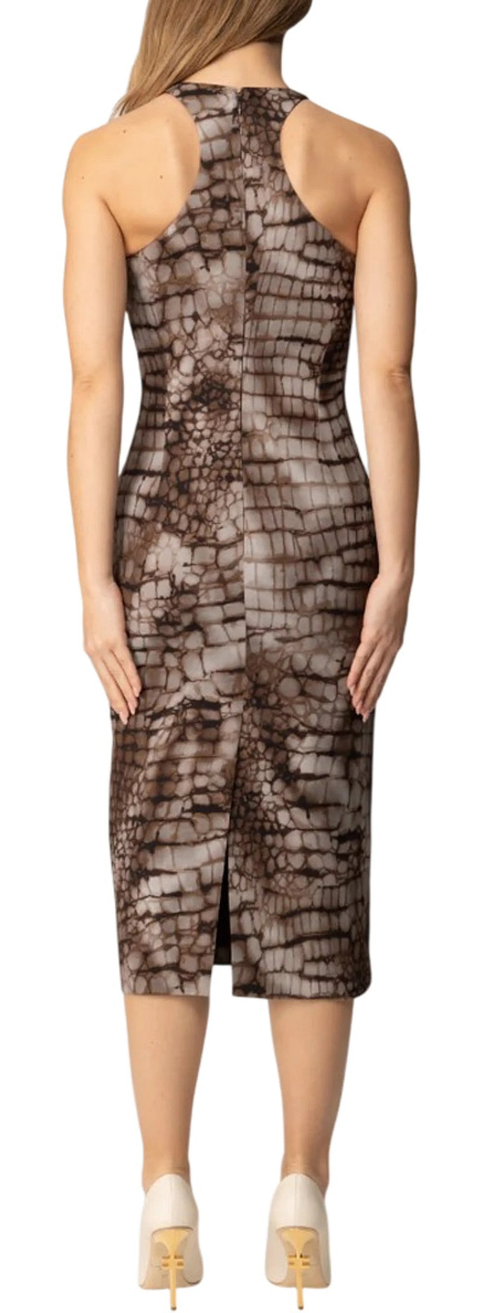 Elisabetta Franchi Abito Con Stampa Animaler Cacao Ab89161E2 178491