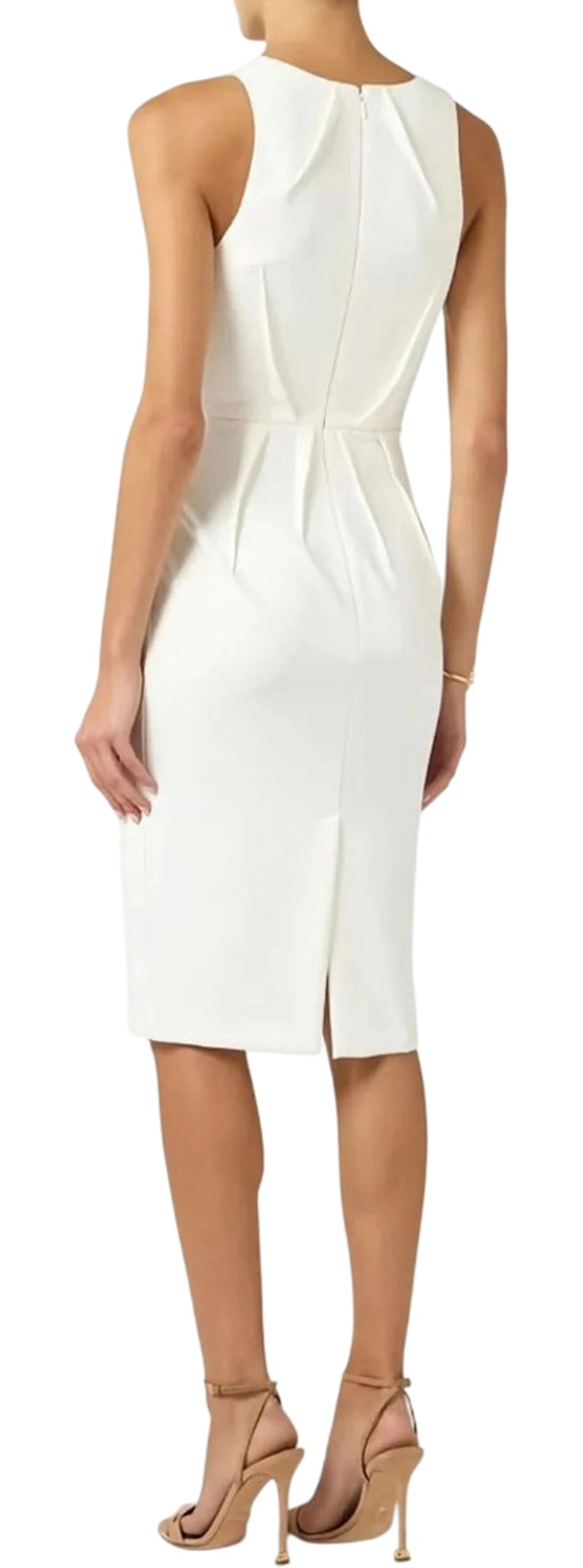 Elisabetta Franchi Abito In Crepe Leggero Avorio Ab94162E2 180969