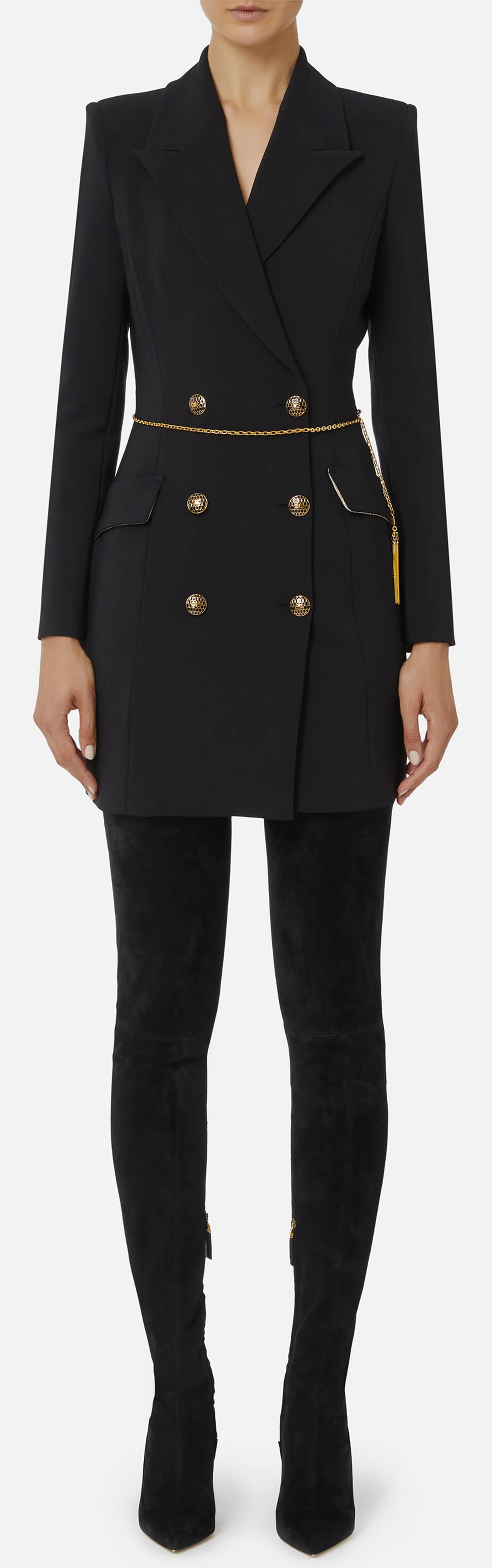 Elisabetta Franchi B'Lightweight Crepe Dress With Jewel Chain' Ab89657E2 153808