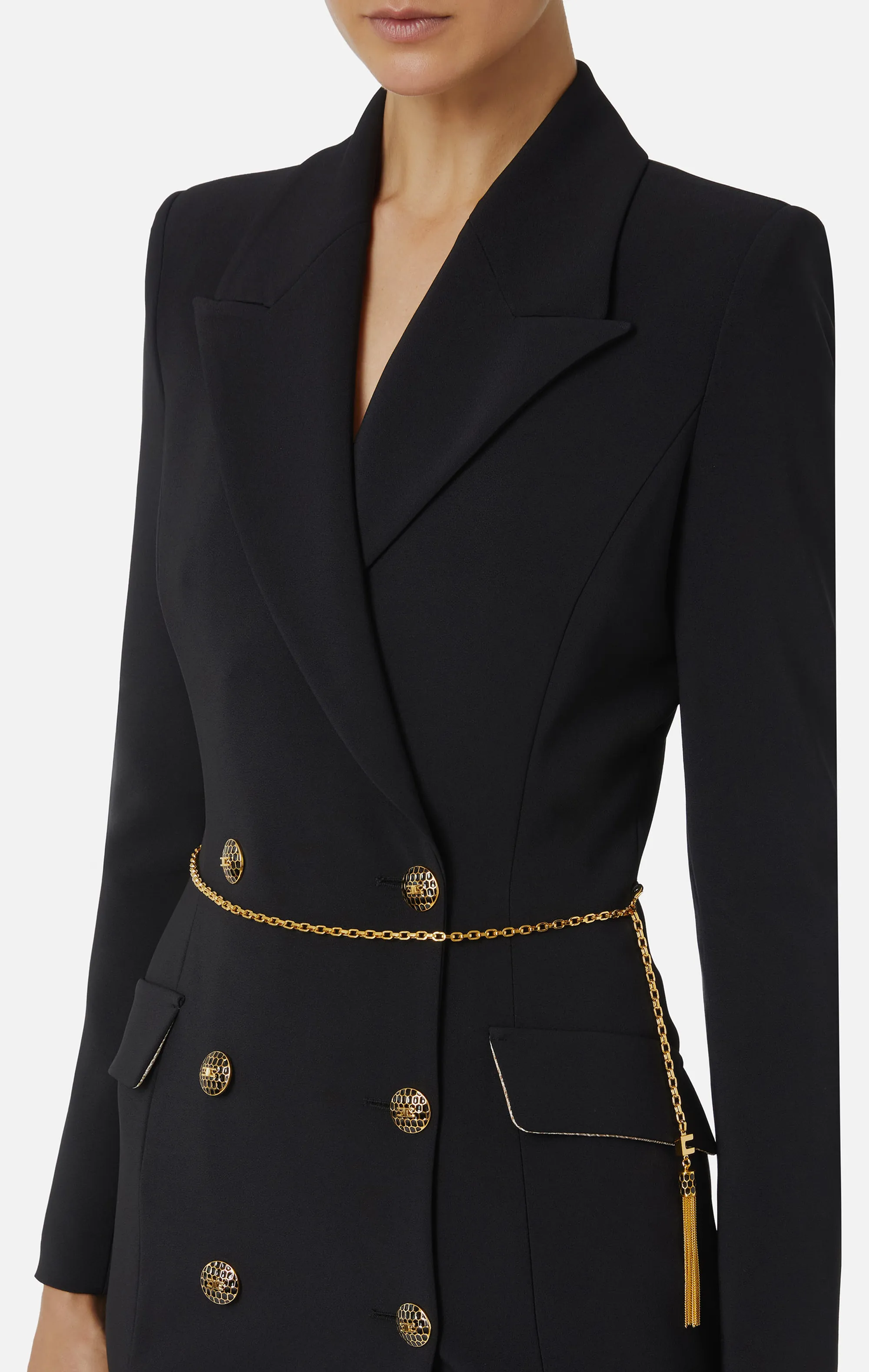 Elisabetta Franchi B'Lightweight Crepe Dress With Jewel Chain' Ab89657E2 153810
