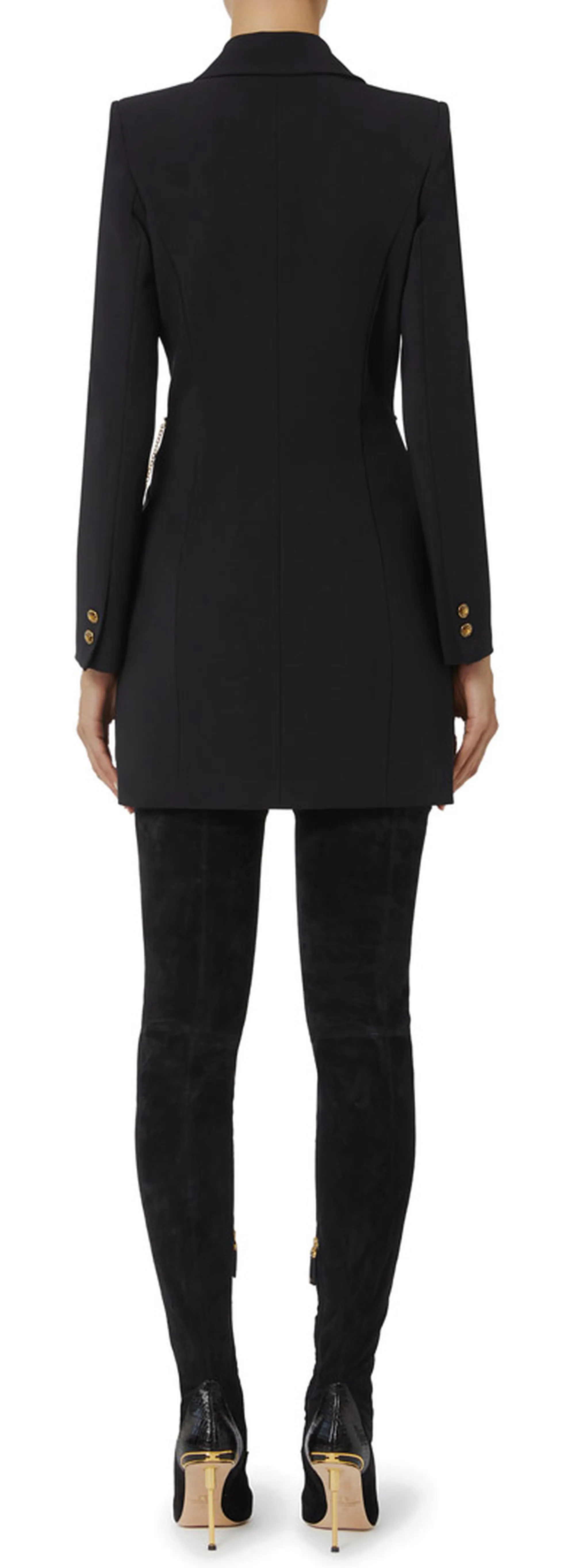 Elisabetta Franchi B'Lightweight Crepe Dress With Jewel Chain' Black Ab89657E2 153892