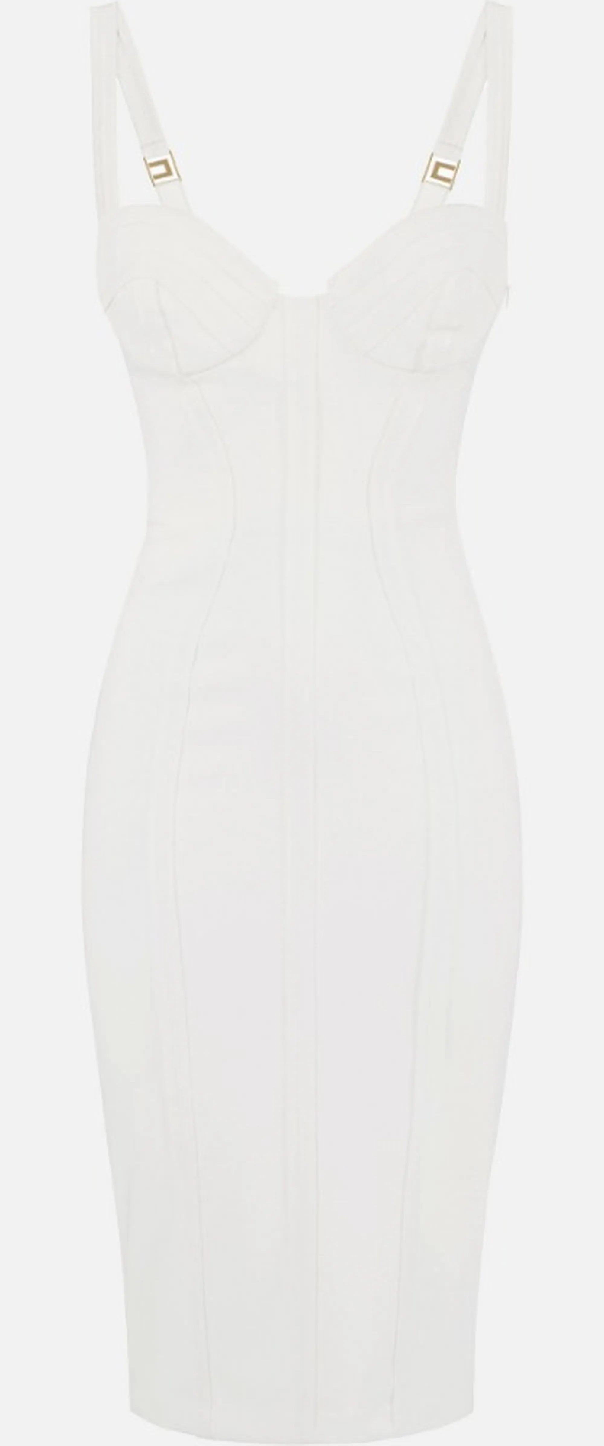 Elisabetta Franchi B'Lightweight Crepe Dress With Raw-Cut Fabric' Ivory Ab91861E2 172117