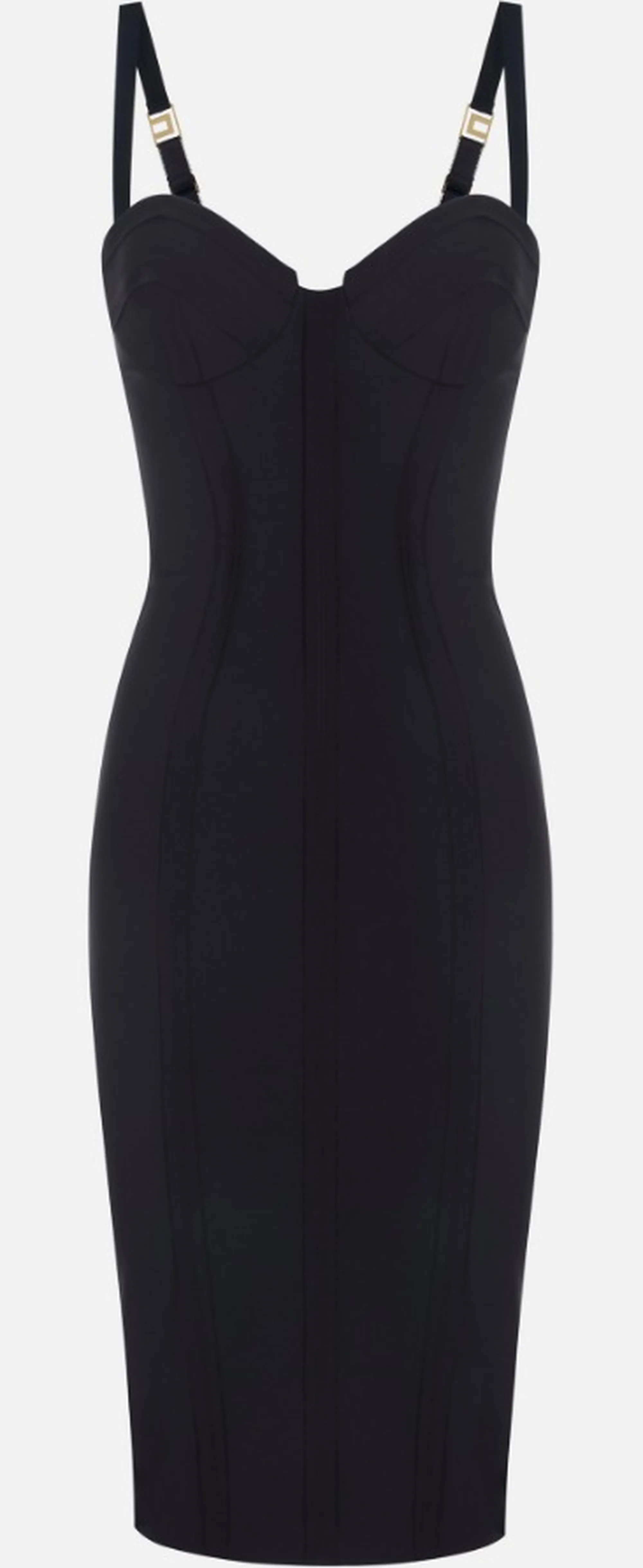 Elisabetta Franchi B'Lightweight Crepe Dress With Raw-Cut Fabric' Black Ab91861E2 172113