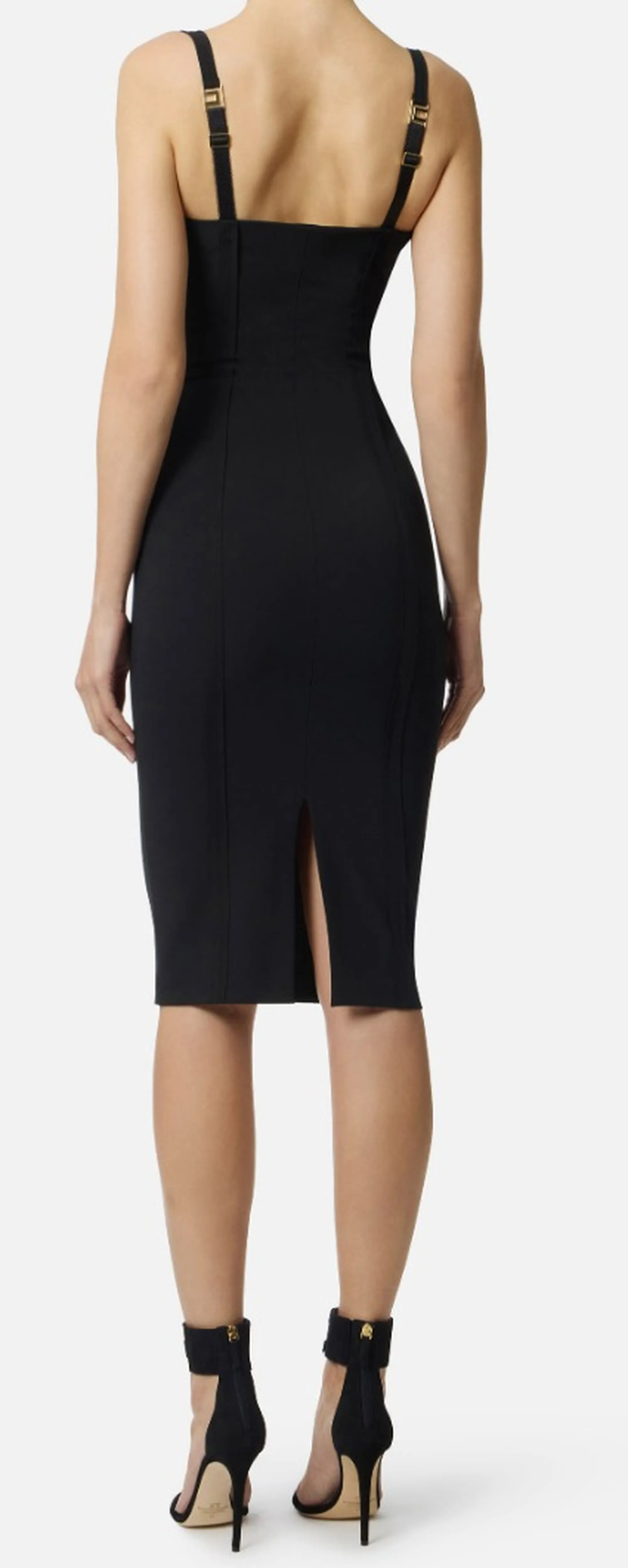 Elisabetta Franchi B'Lightweight Crepe Dress With Raw-Cut Fabric' Black Ab91861E2 172116