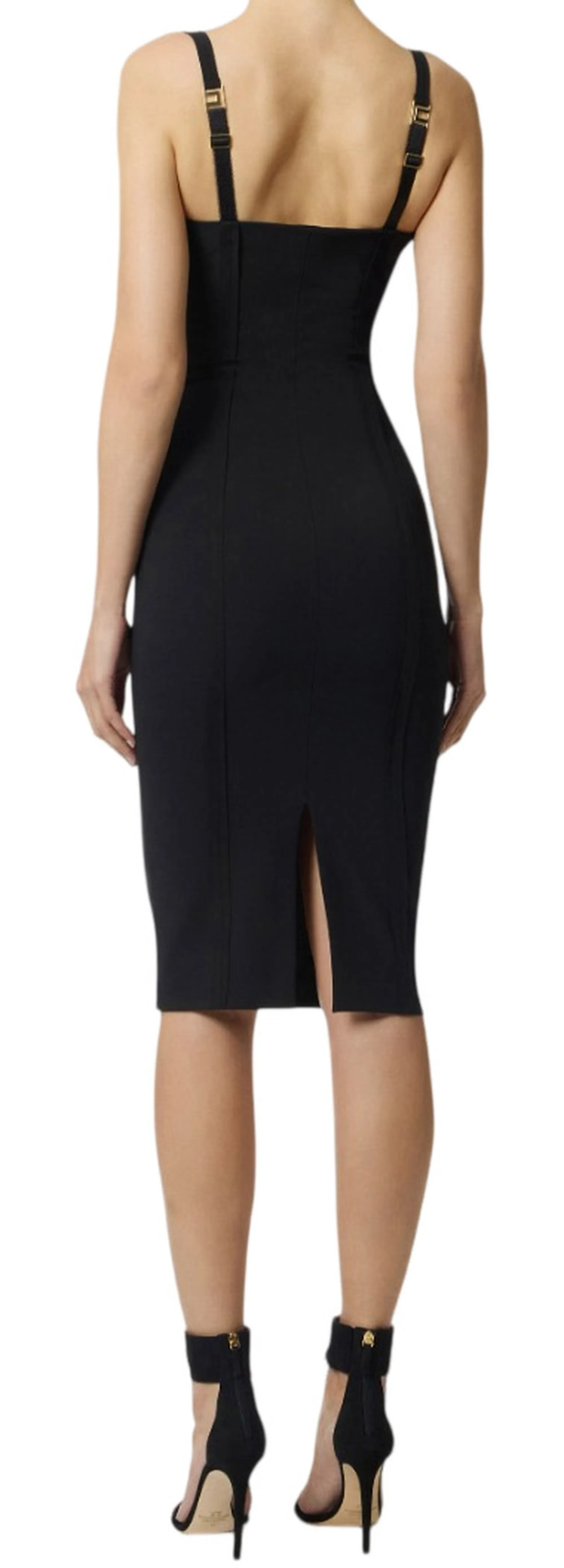 Elisabetta Franchi B'Lightweight Crepe Dress With Raw-Cut Fabric' Black Ab91861E2 178477