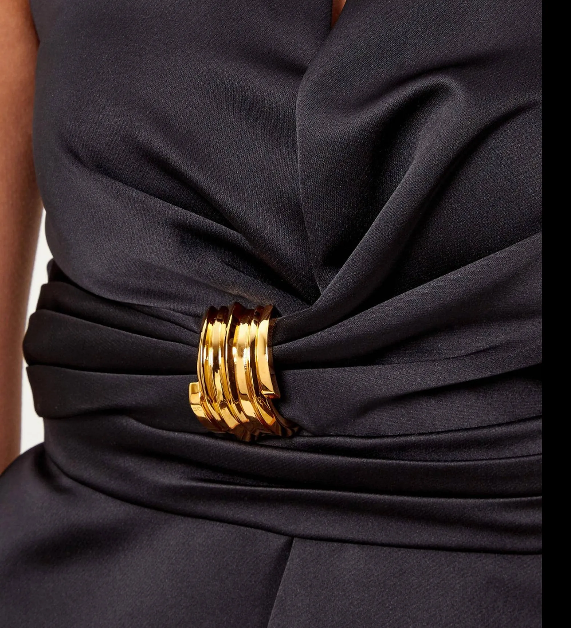 Elisabetta Franchi Abito In Duchesse Con Dettaglio Gioiello Nero Ab87261E2 171610