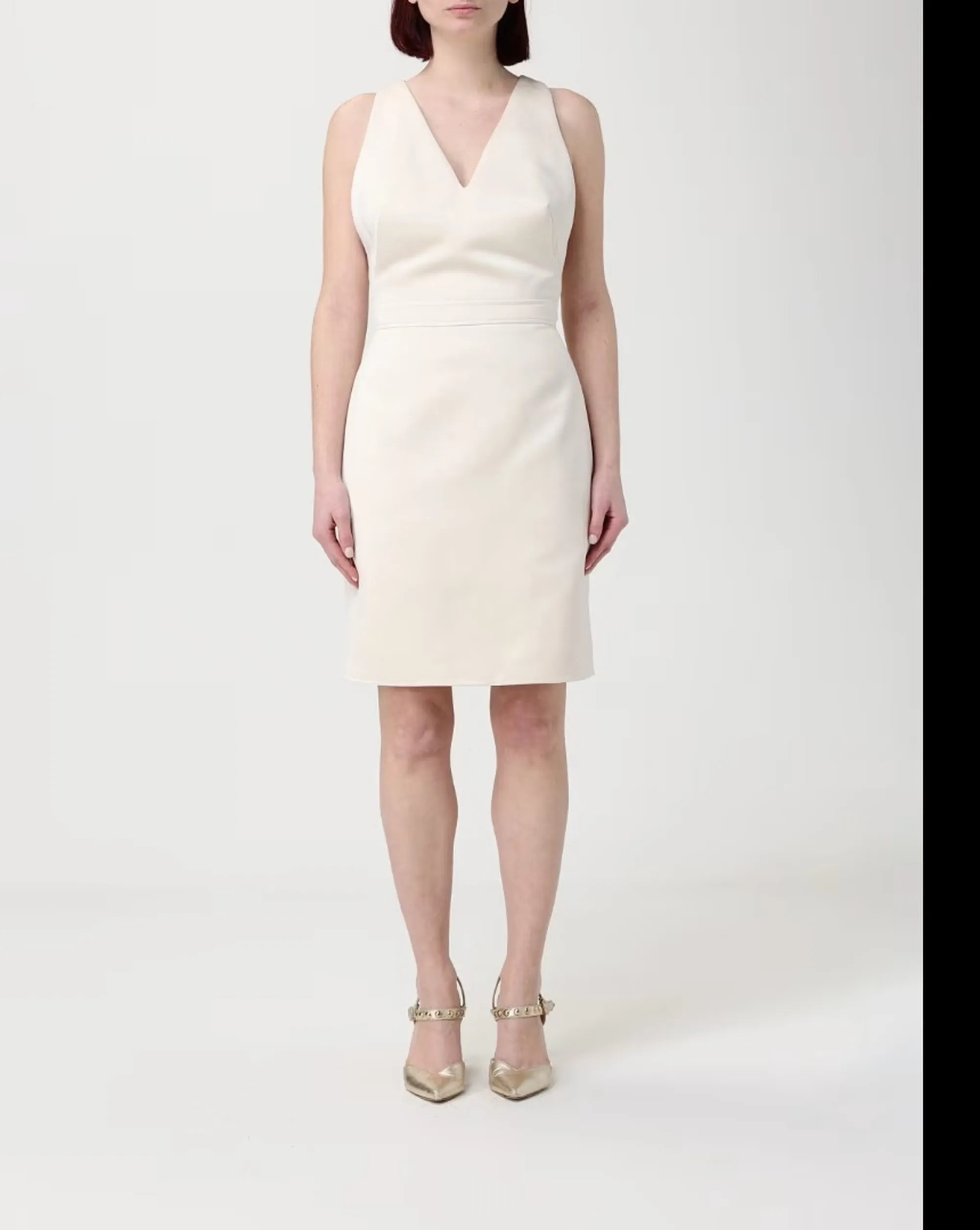 Elisabetta Franchi Abito In Duchesse E Tulle Con Giacca Burro Tb00161E2 183563