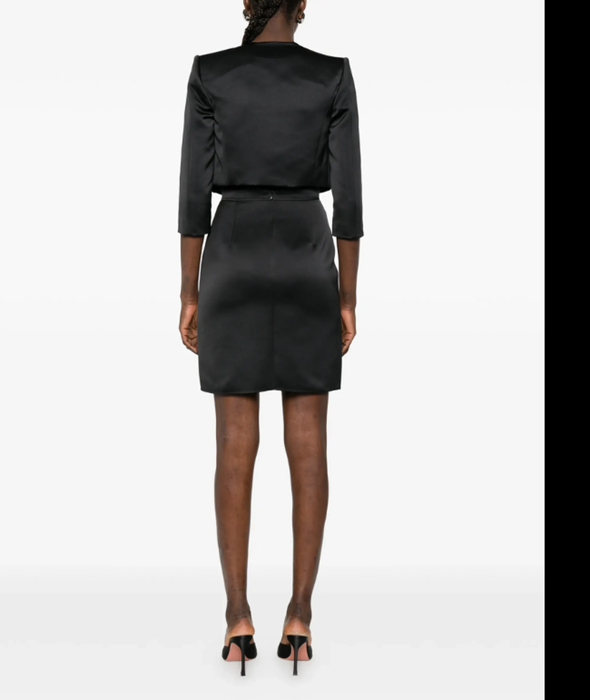 Elisabetta Franchi Abito In Duchesse E Tulle Con Giacca Nero Tb00161E2 172034