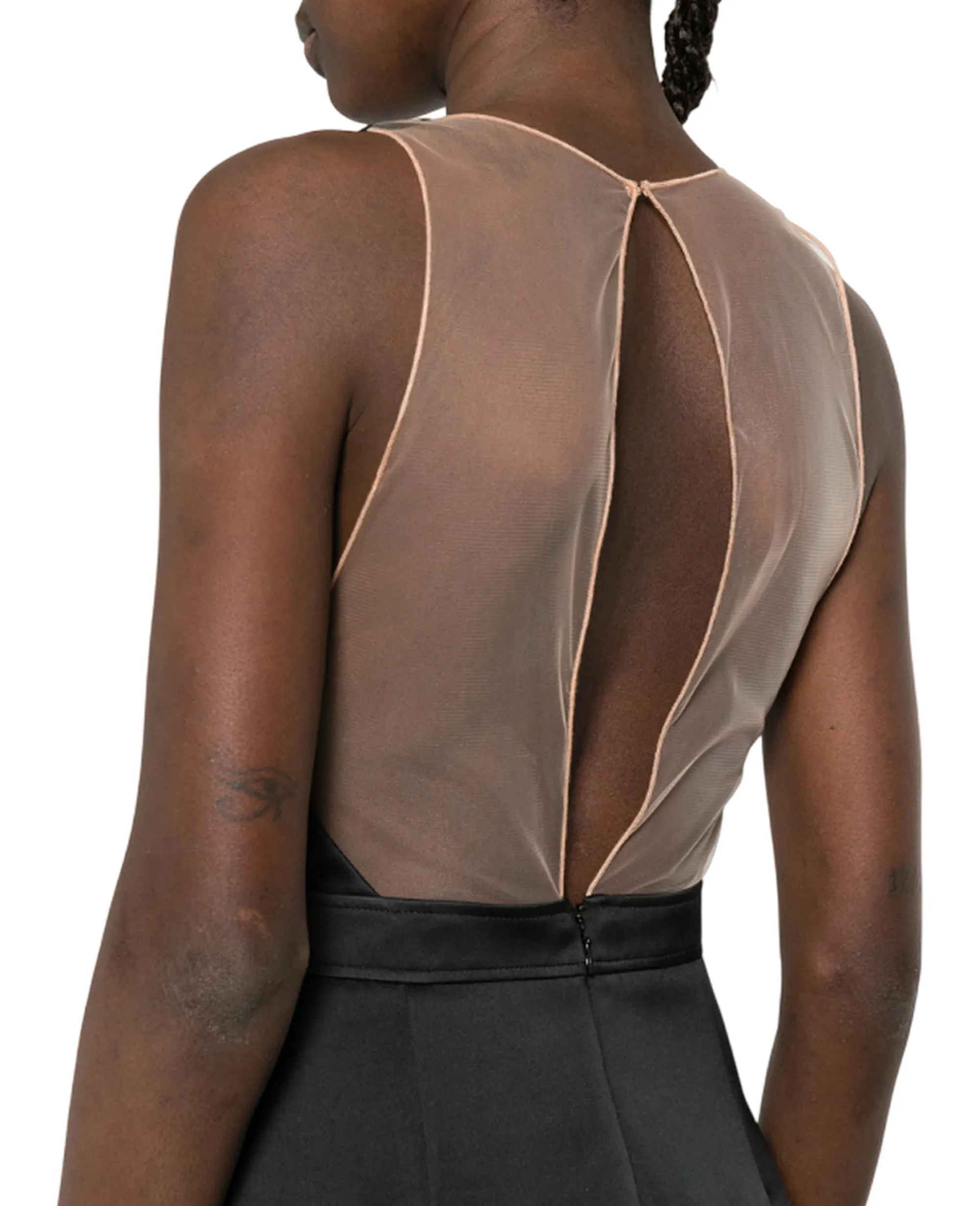 Elisabetta Franchi Abito In Duchesse E Tulle Con Giacca Nero Tb00161E2 177764