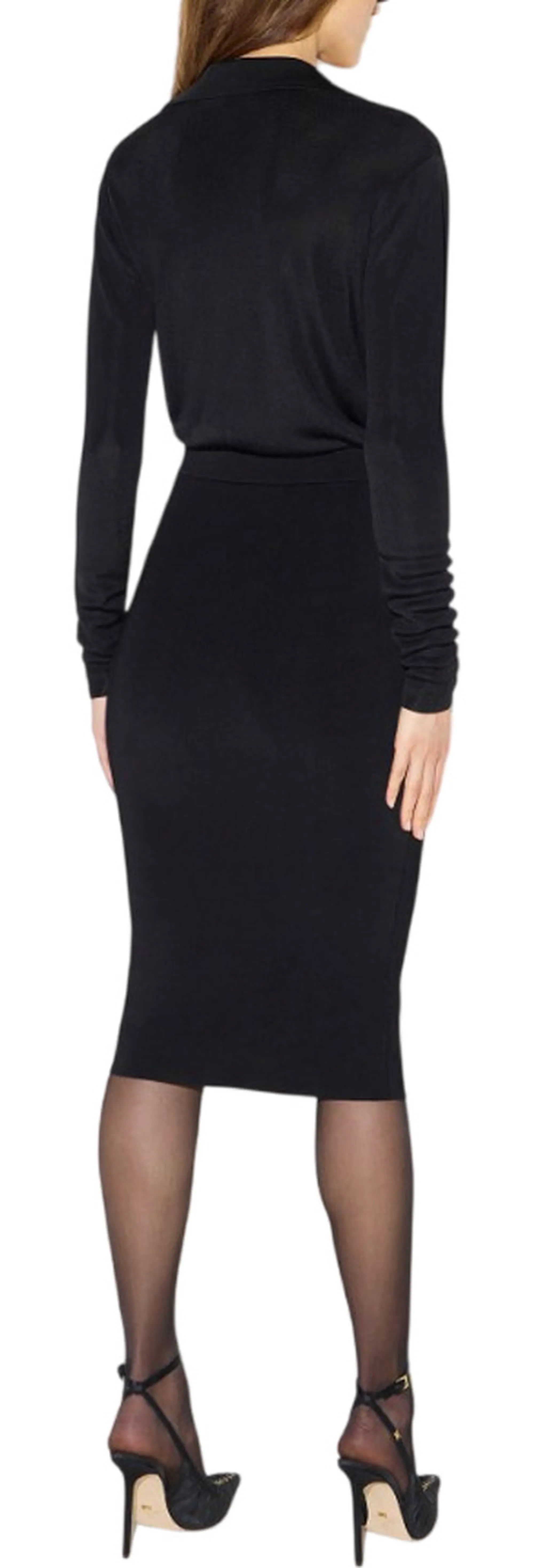 Elisabetta Franchi Abito In Filato Di Viscosa Con Catena Gioiello Nero Am19S66E2 185072