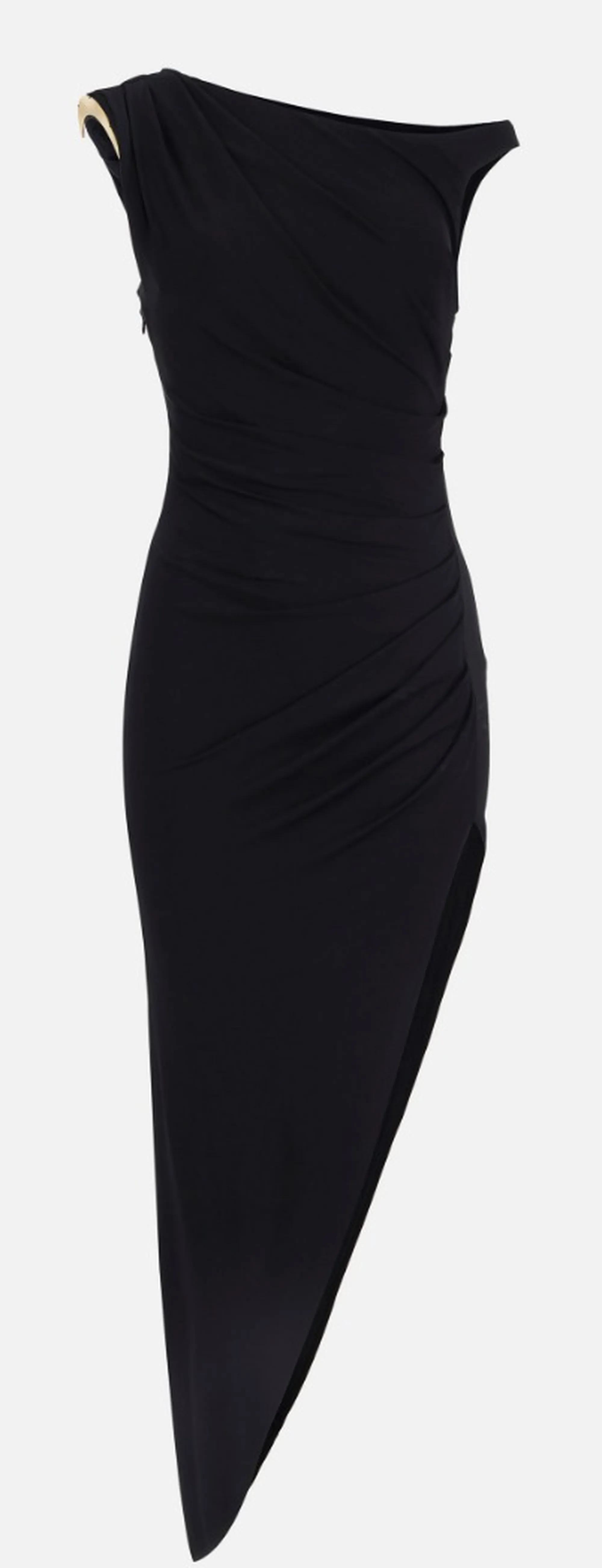 Elisabetta Franchi B'Jersey Crepe Dress With Jewel Shoulder Pads' Black Ab90661E2 172333