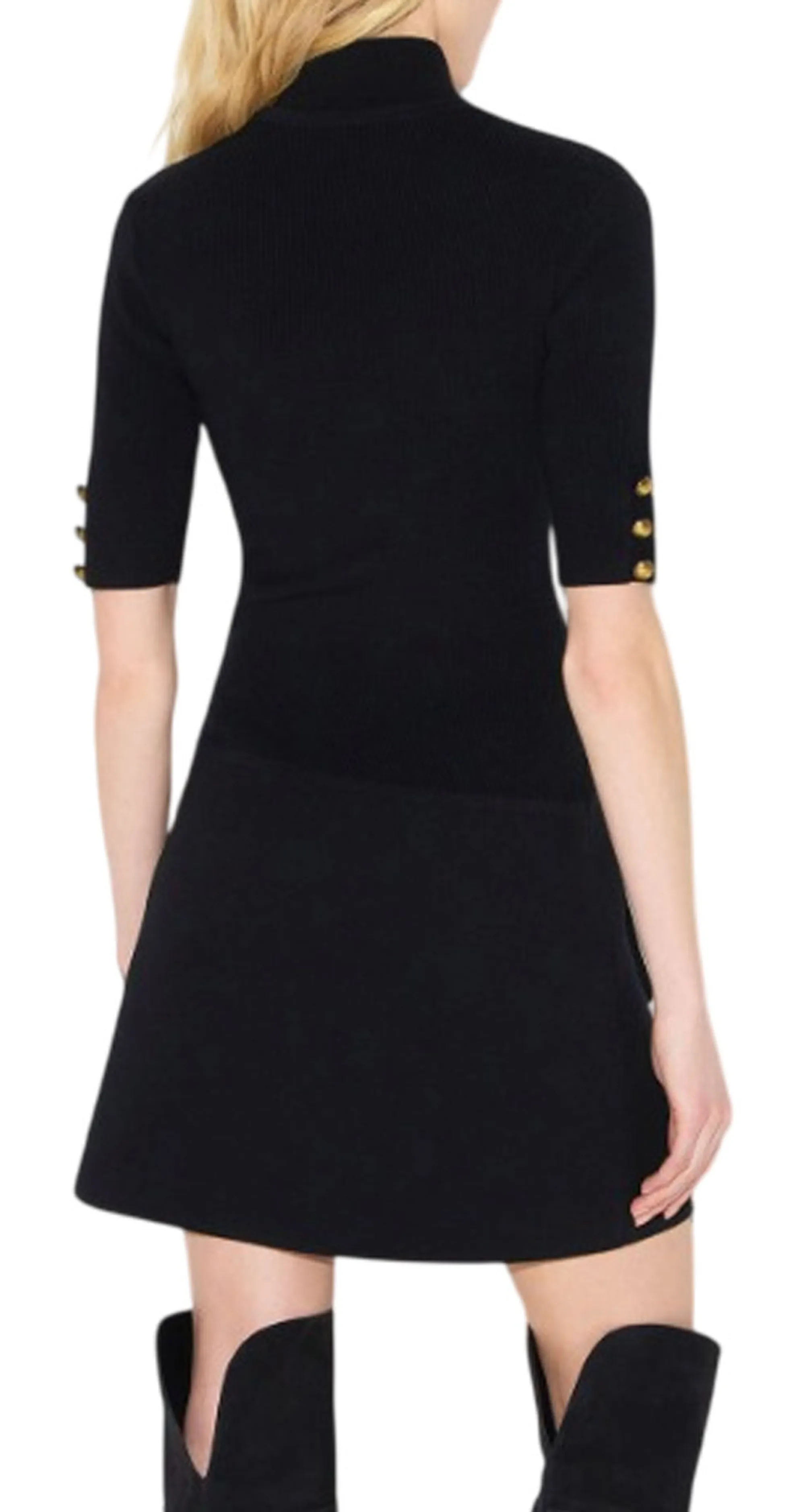 Elisabetta Franchi Abito In Maglia Con Bottoni Gioiello Nero Am04S66E2 185068