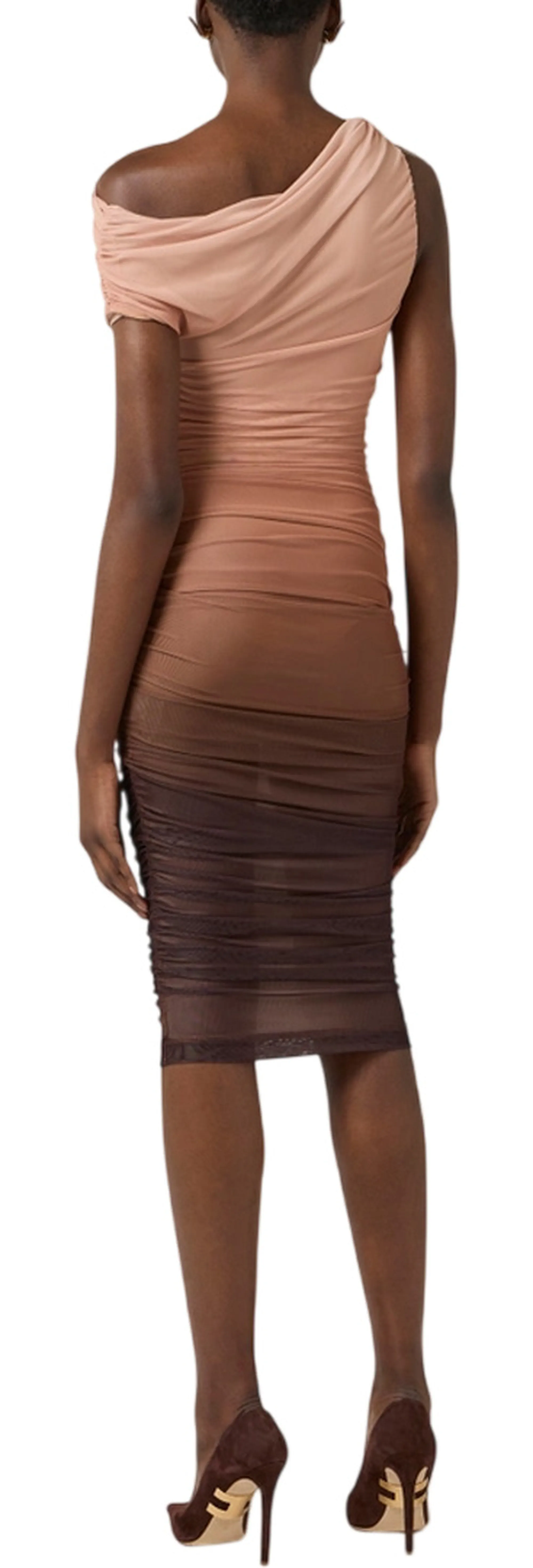 Elisabetta Franchi B'Degrade Tulle Dress' Cacao Ab93162E2 178725