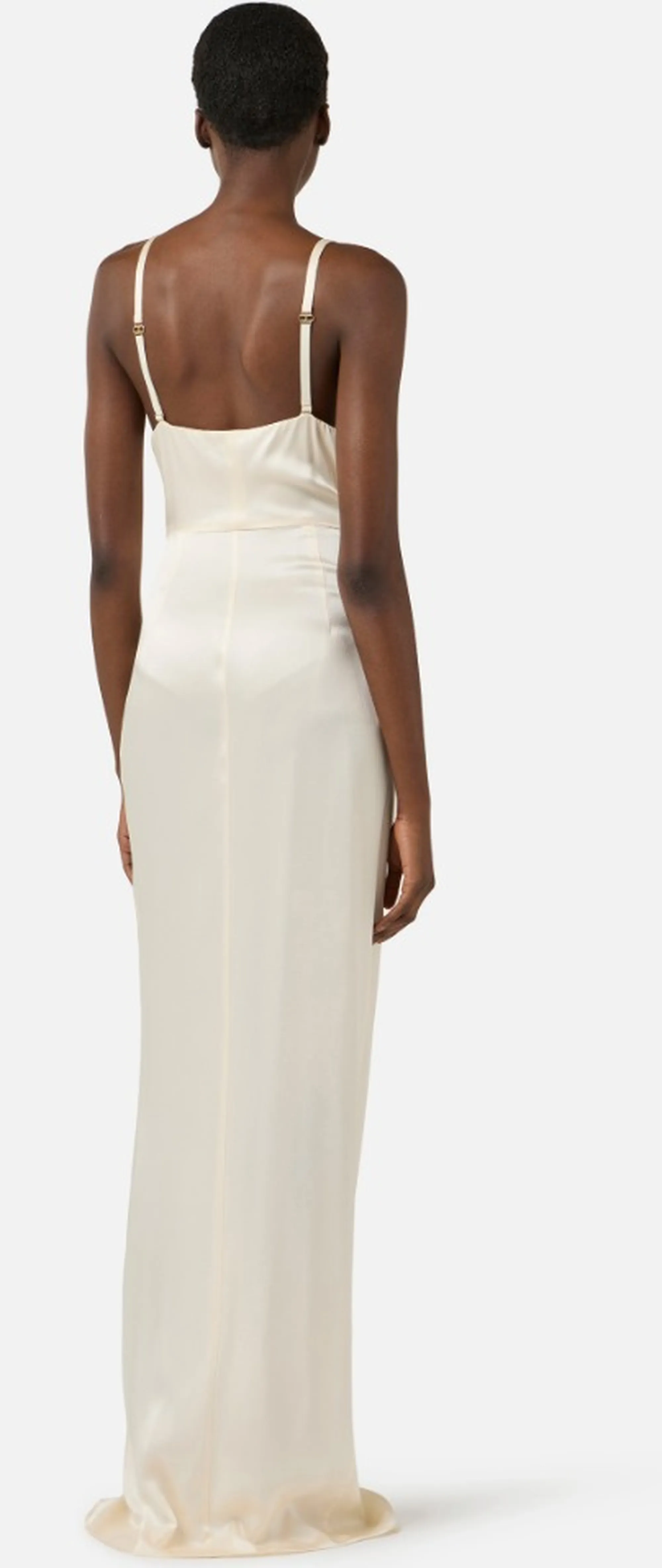 Elisabetta Franchi Abito Red Carpet Con Cristalli Ricamati Burro Abr4862E2 171367