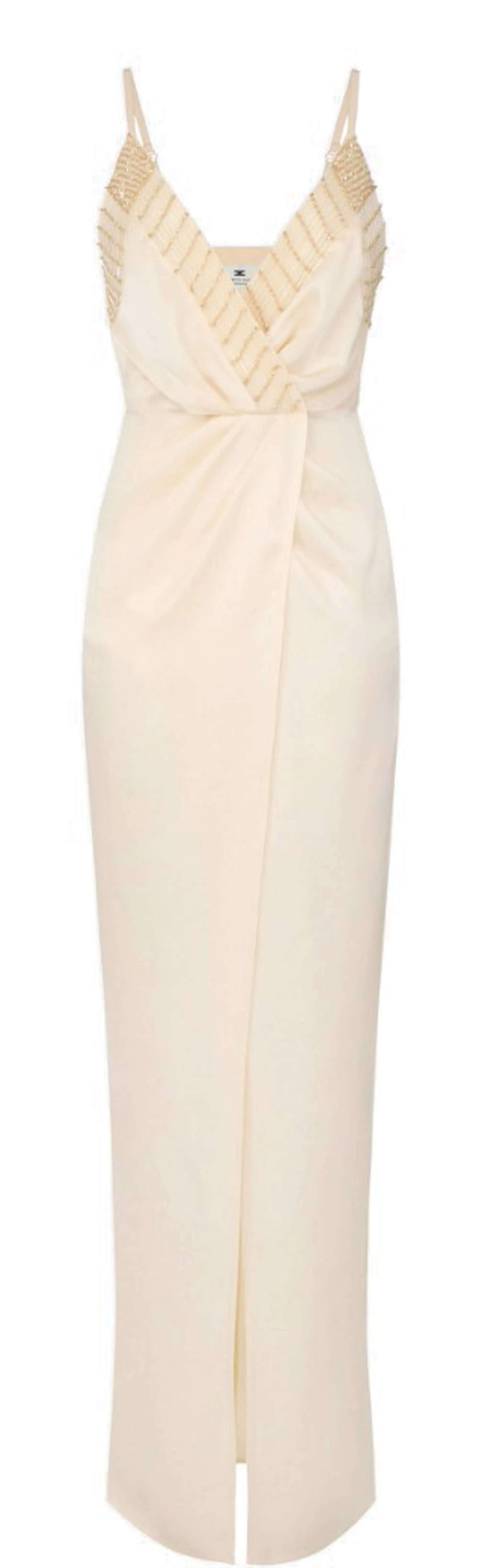 Elisabetta Franchi Abito Red Carpet Con Cristalli Ricamati Burro Abr4862E2 177063