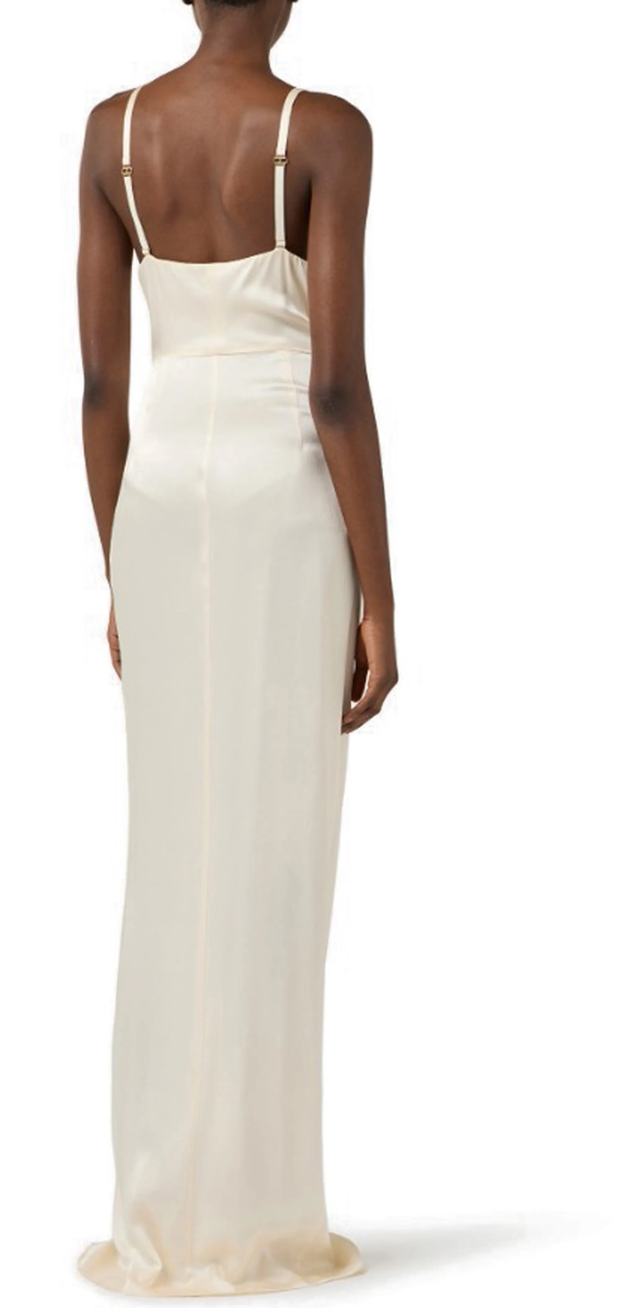 Elisabetta Franchi Abito Red Carpet Con Cristalli Ricamati Burro Abr4862E2 177066