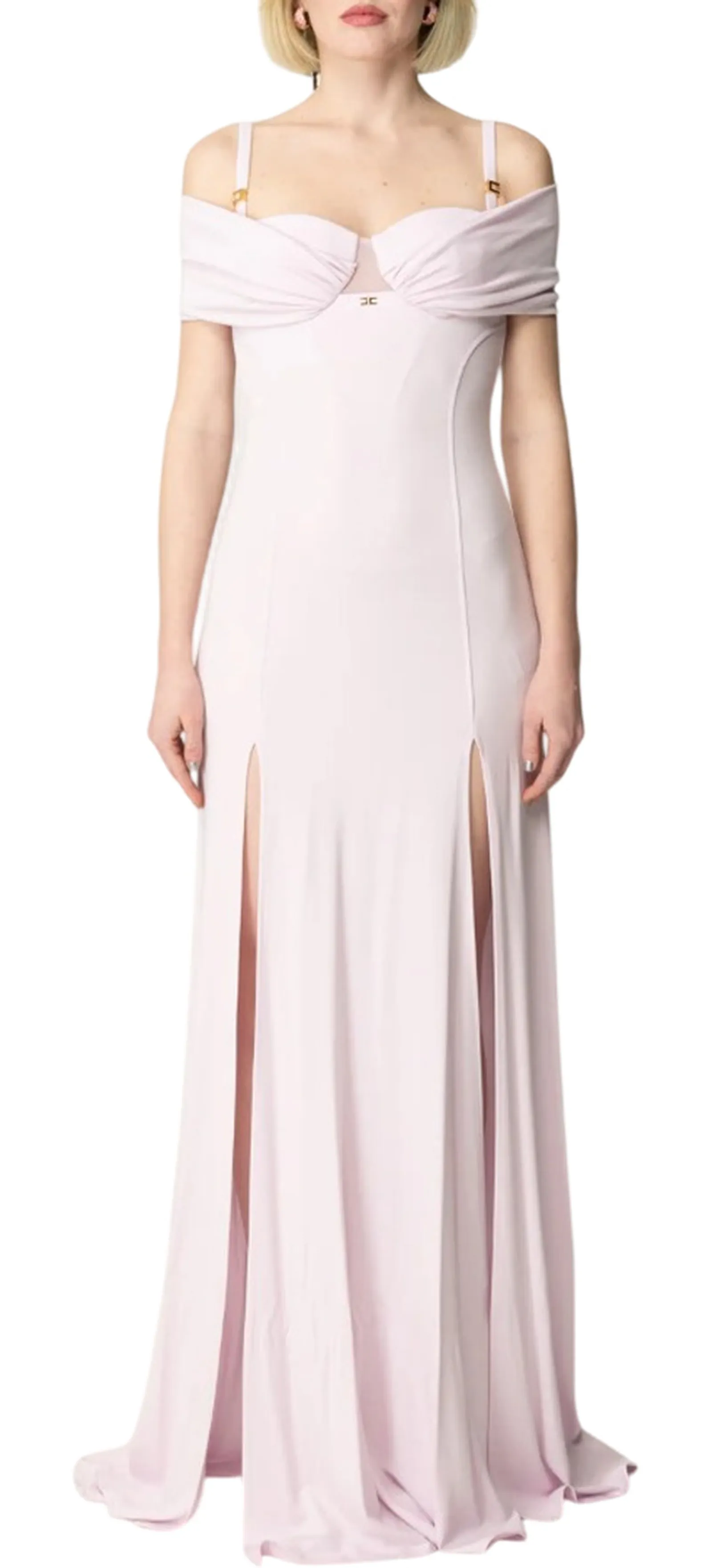 Elisabetta Franchi Abito Red Carpet In Jersey Crepe Con Corsetto Quarzo Abr0851E2 140085