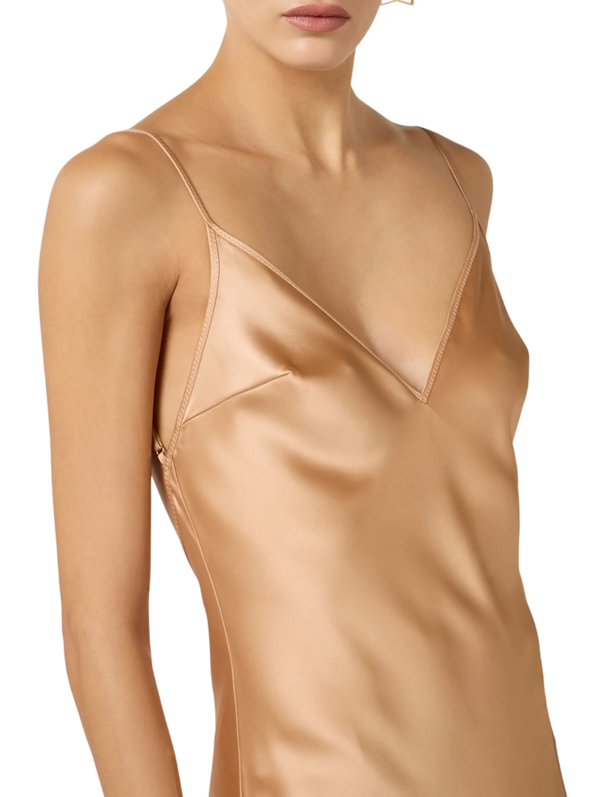 Elisabetta Franchi B'Red Carpet Satin Dress' Chamois Abr3462E2 178716