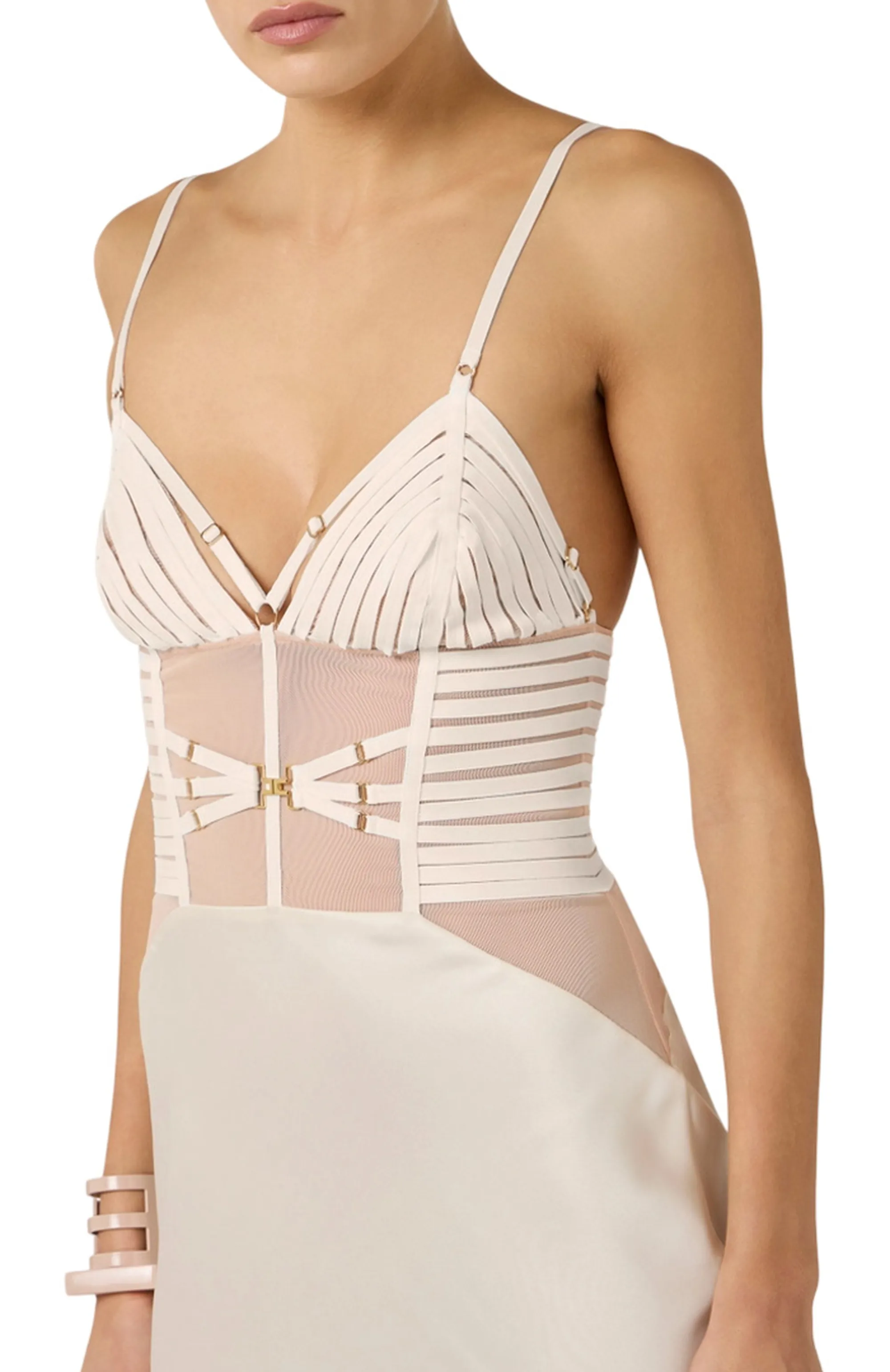 Elisabetta Franchi B'Red Carpet Satin Dress With Elastic Bands' Avena Abr5362E2 178710