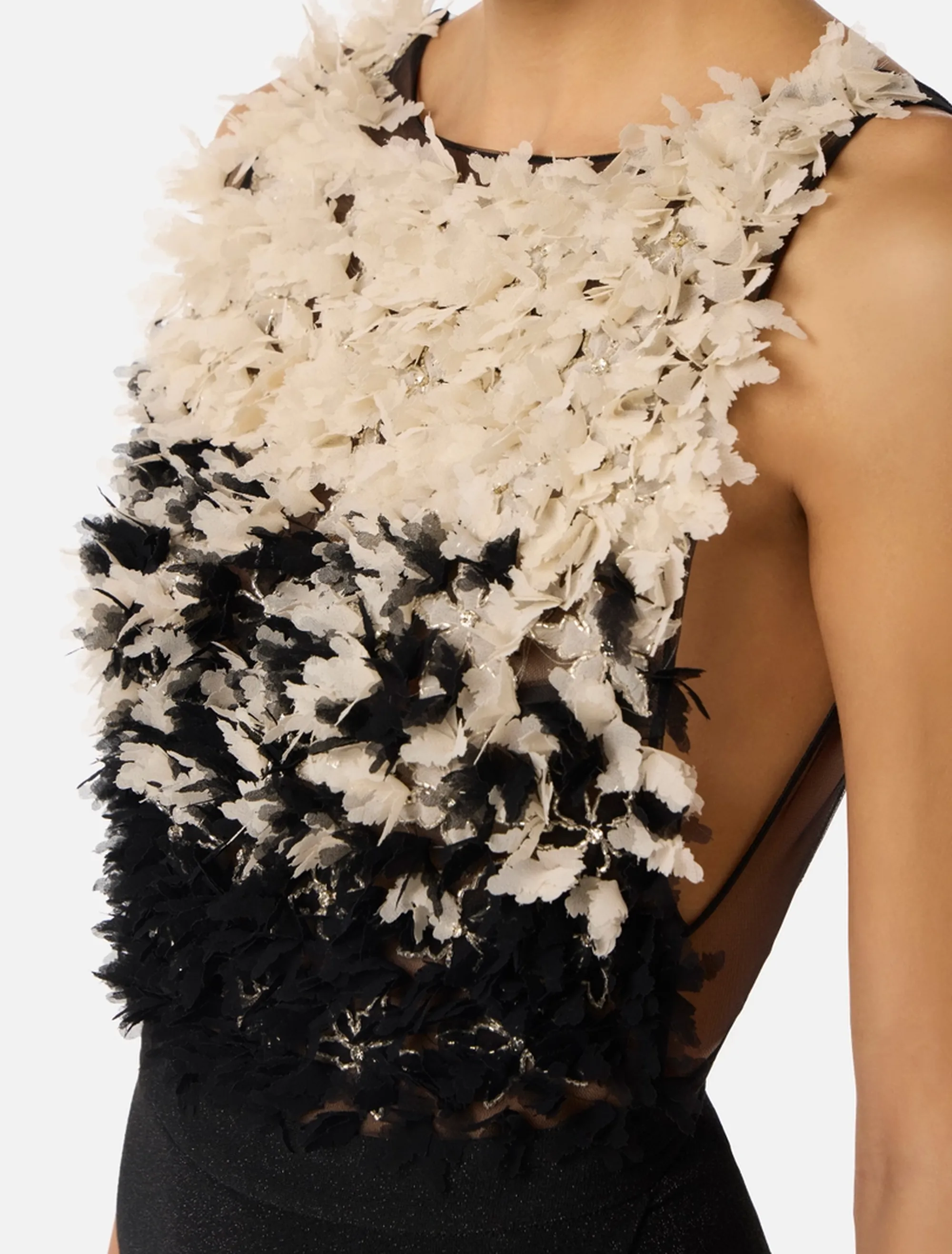 Elisabetta Franchi B'Red Carpet Dress In Tule And Lurex Jersey' Black Abr4462E2 180500