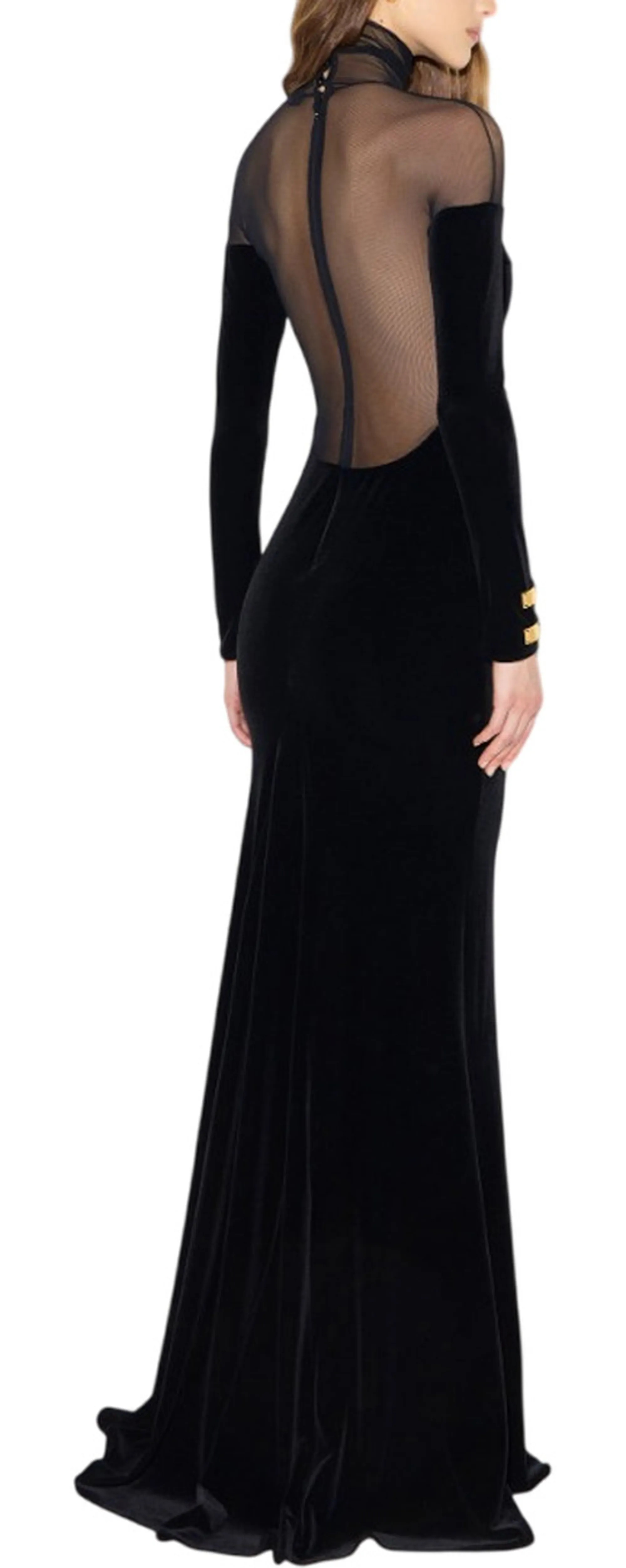 Elisabetta Franchi B'Red Carpet Dress In Velvet And Tulle' Black Abr2967E2 189349