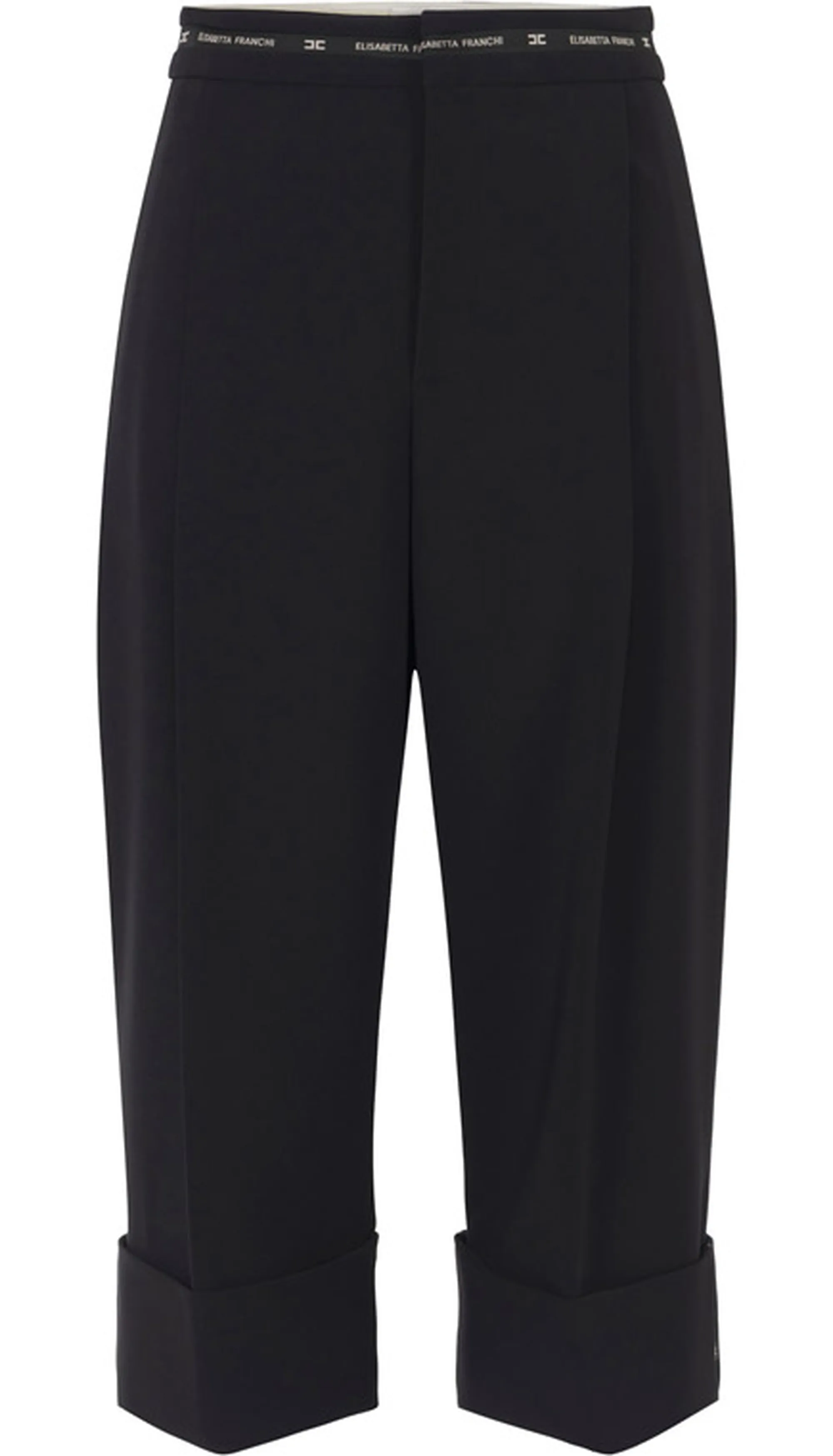 Elisabetta Franchi Bermuda In Crepe Leggero Con Nastro Logo Pa11656E2 153560